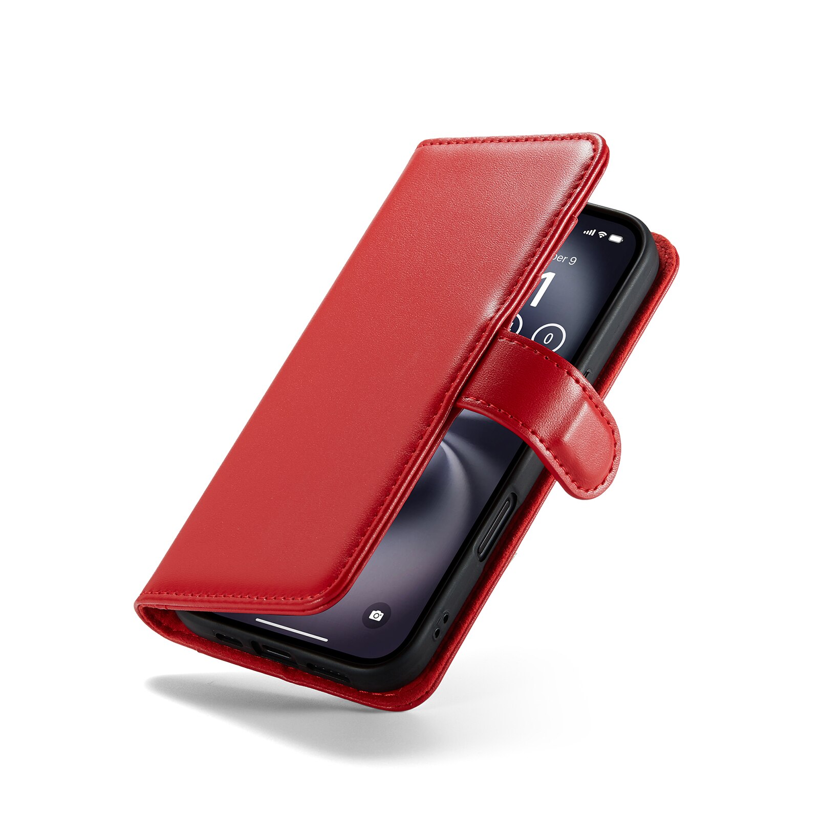Aito Nahkakotelo iPhone 16 Punainen