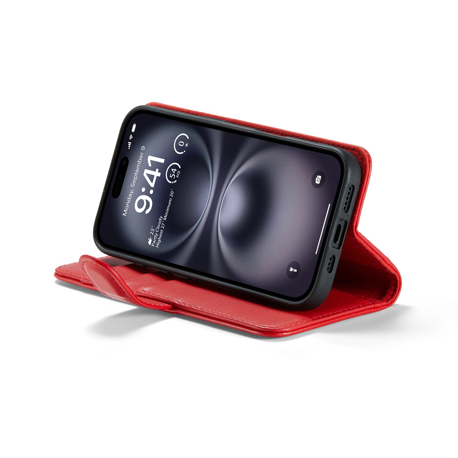 Aito Nahkakotelo iPhone 16 Punainen