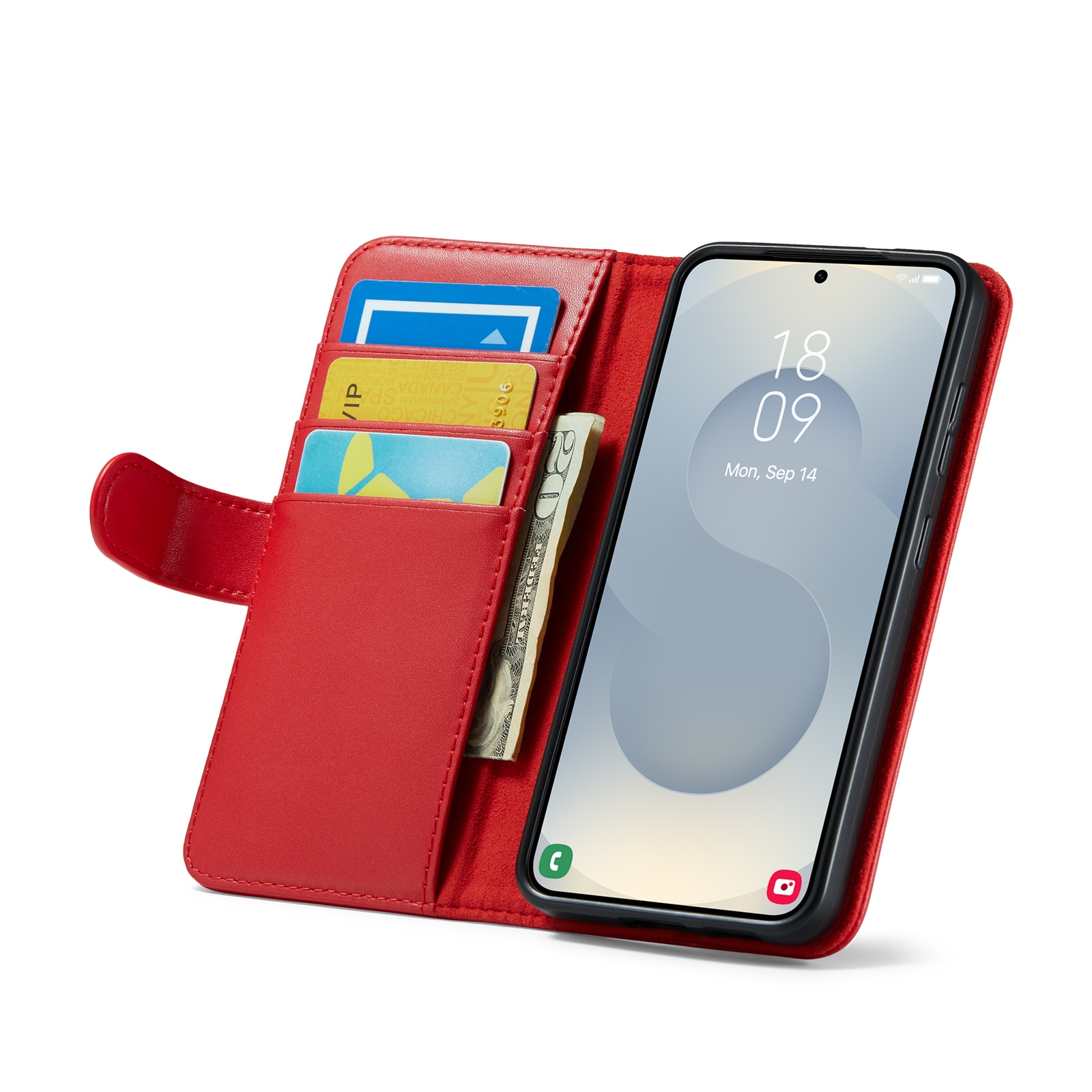 Aito Nahkakotelo Samsung Galaxy S25 FE Punainen