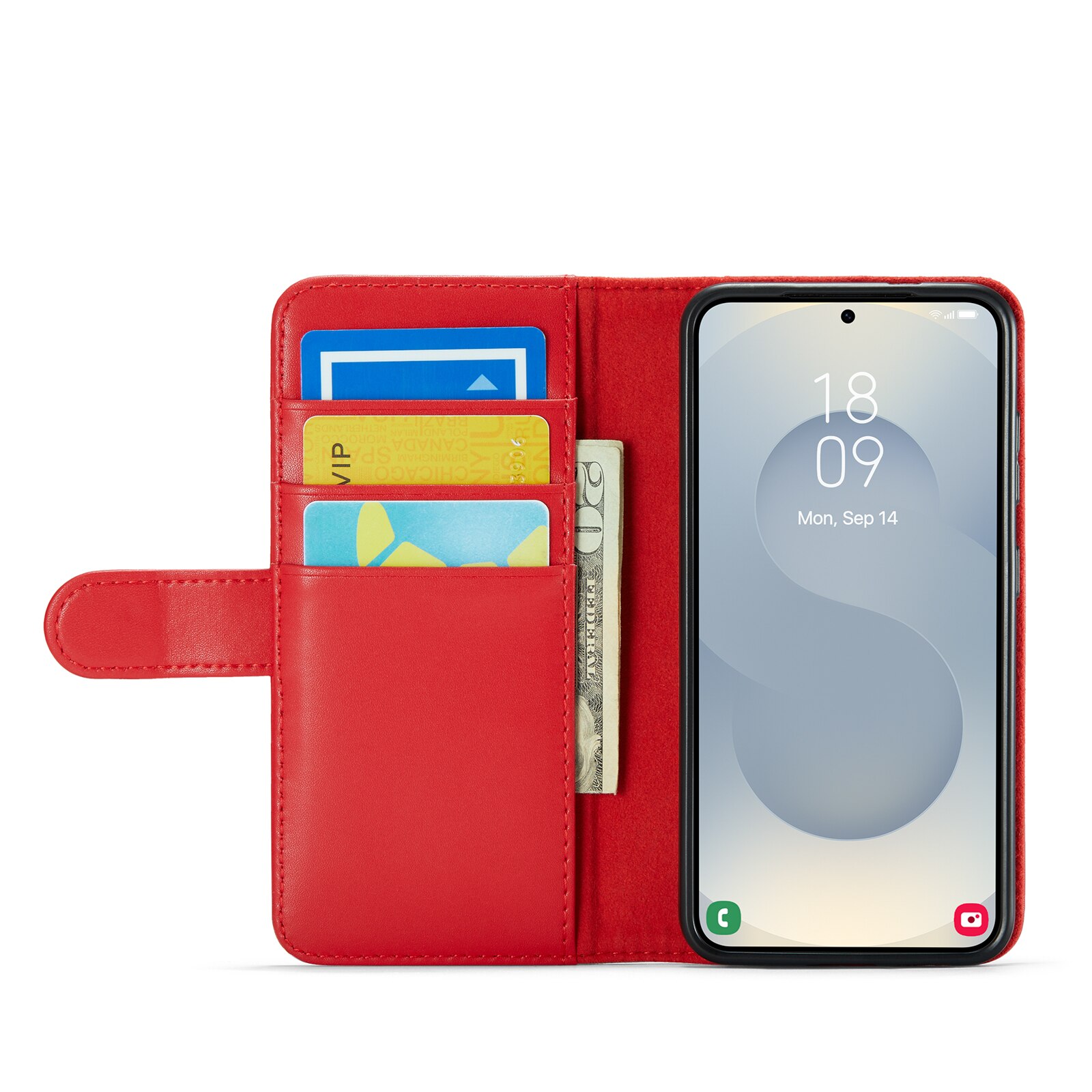Aito Nahkakotelo Samsung Galaxy S25 FE Punainen