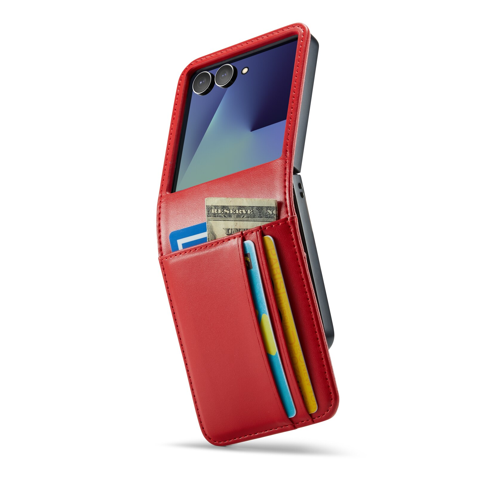 Aito Nahkakotelo Samsung Galaxy Z Flip 7 Punainen