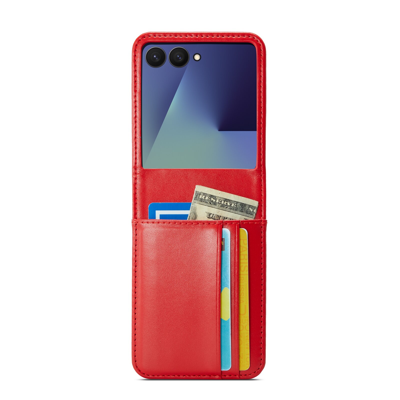Aito Nahkakotelo Samsung Galaxy Z Flip 7 Punainen