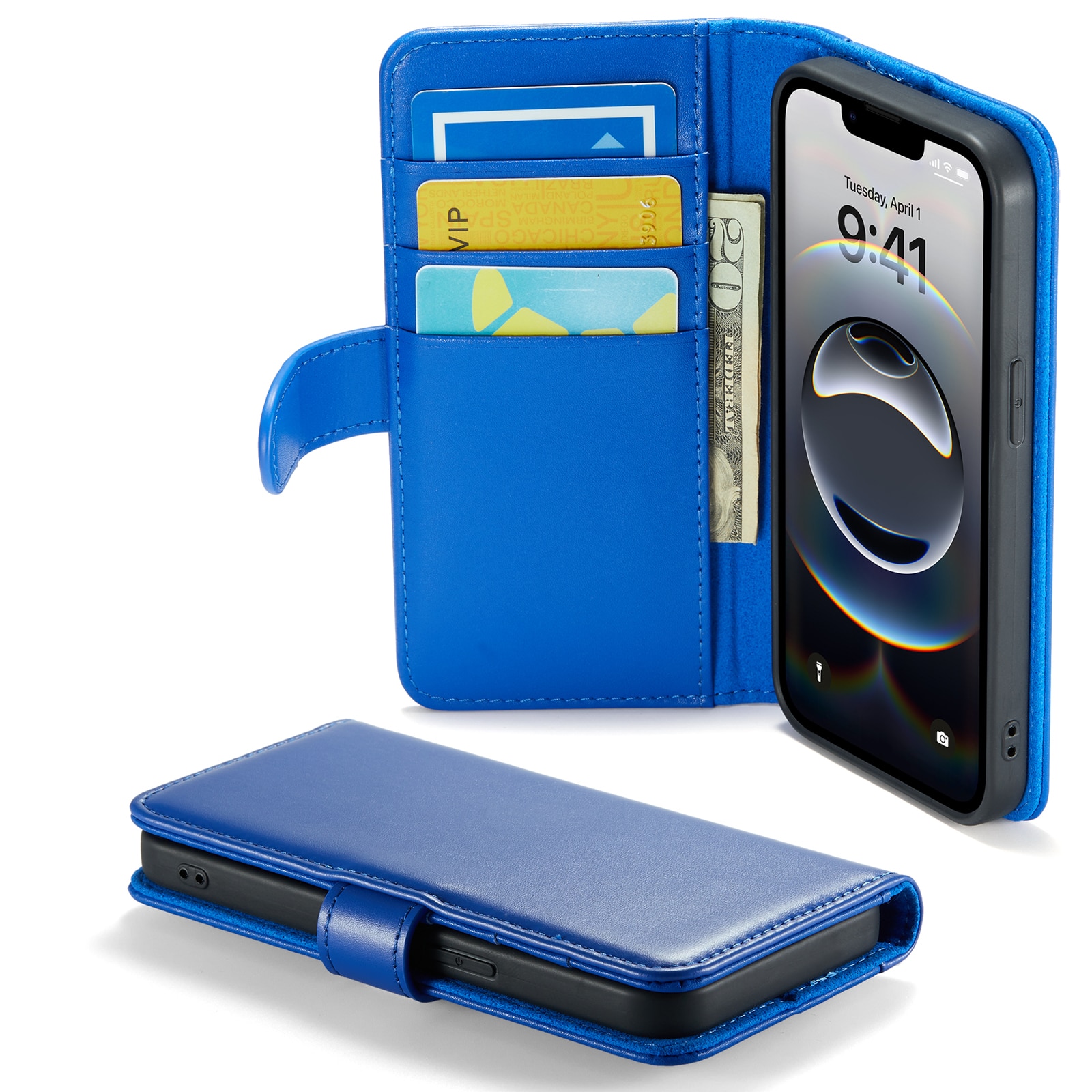 Aito Nahkakotelo iPhone 12/iPhone 12 Pro Sininen