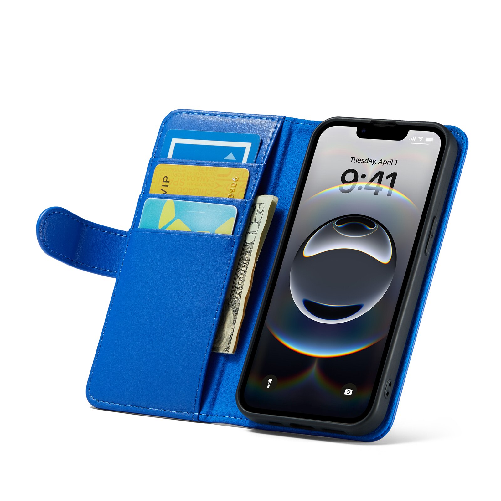 Aito Nahkakotelo iPhone 12/iPhone 12 Pro Sininen