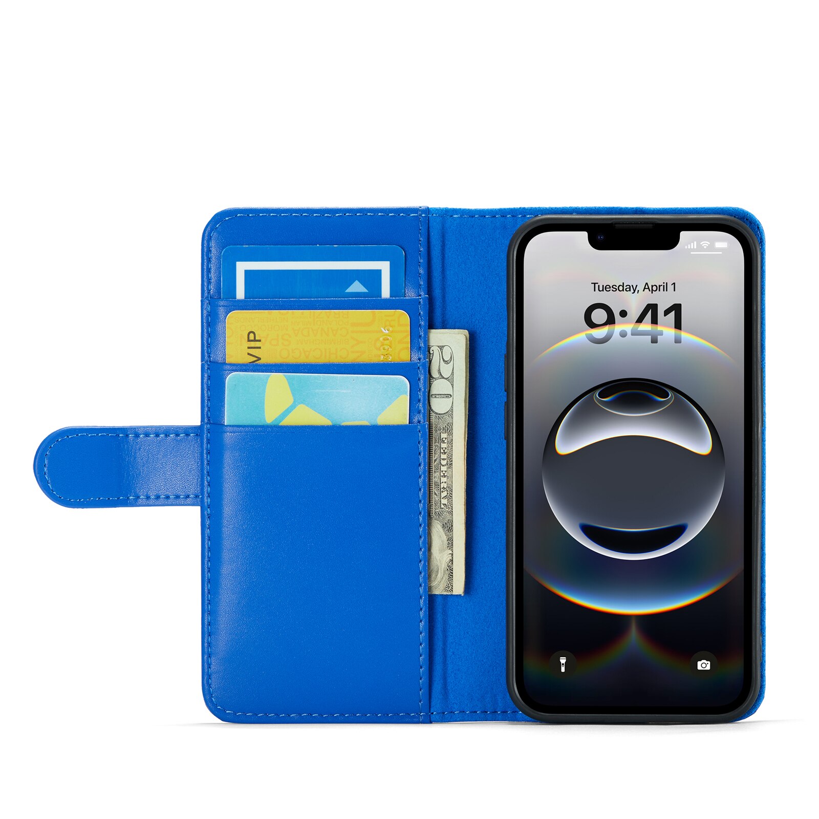 Aito Nahkakotelo iPhone 12/iPhone 12 Pro Sininen
