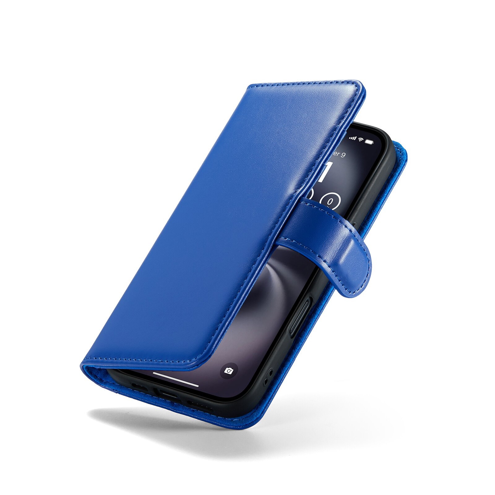 Aito Nahkakotelo iPhone 16 Sininen