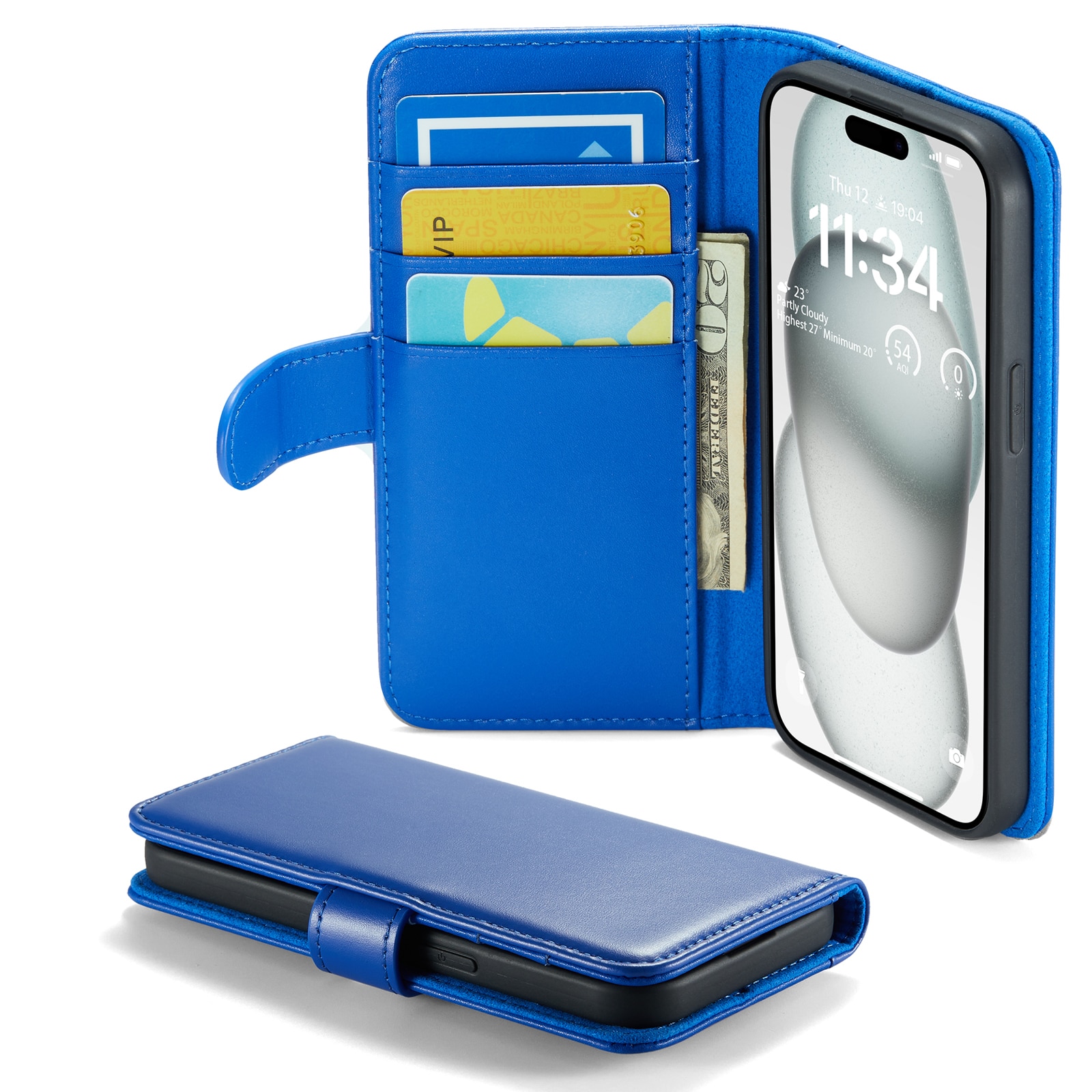 Aito Nahkakotelo iPhone 13 Sininen