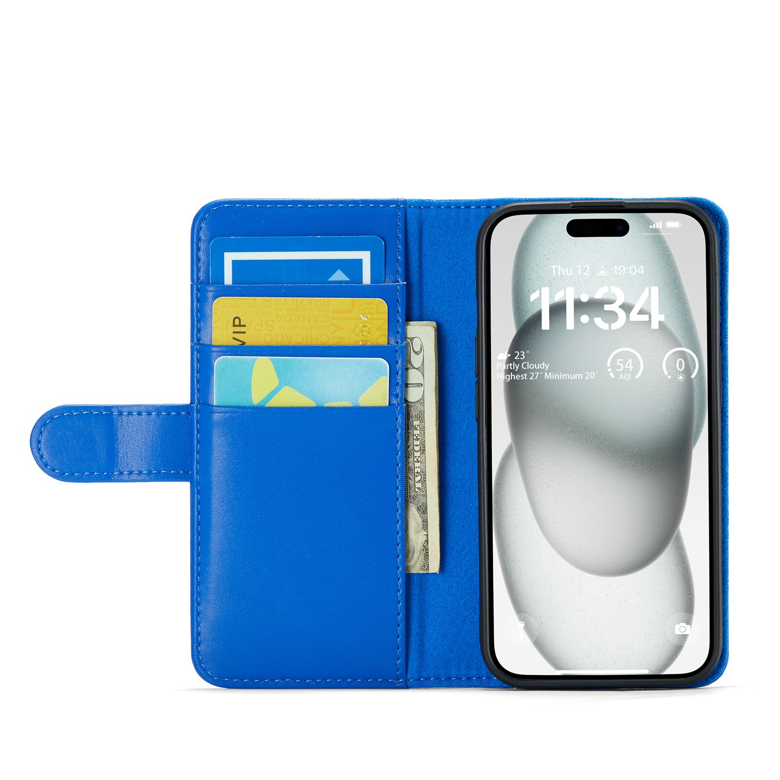 Aito Nahkakotelo iPhone 13 Sininen