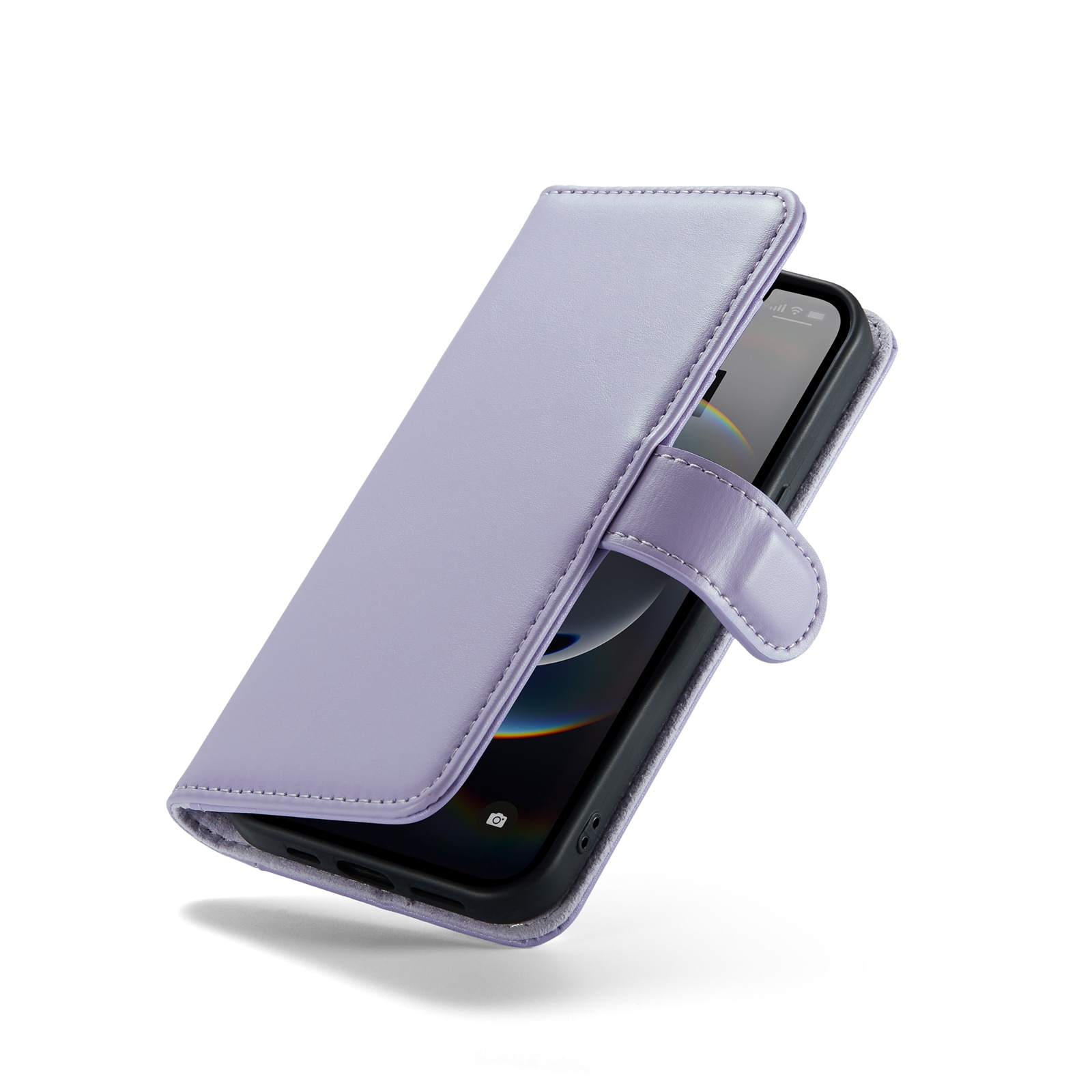 Aito Nahkakotelo iPhone 12/iPhone 12 Pro Liila