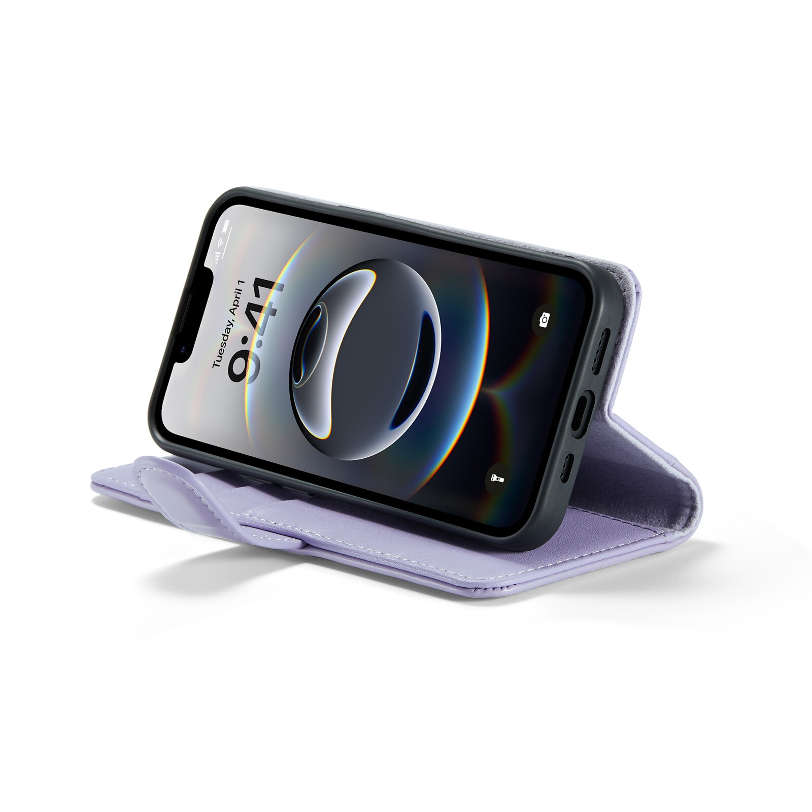 Aito Nahkakotelo iPhone 12/iPhone 12 Pro Liila