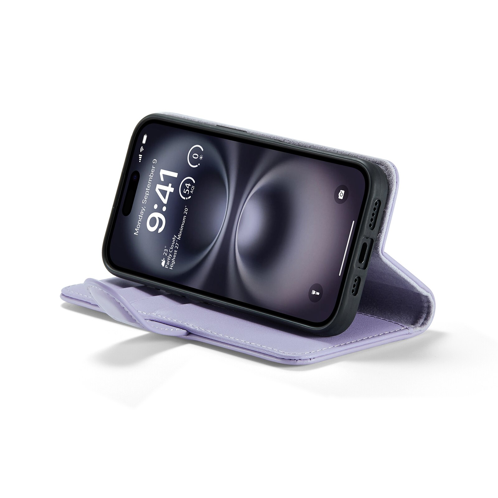 Aito Nahkakotelo iPhone 16 Liila