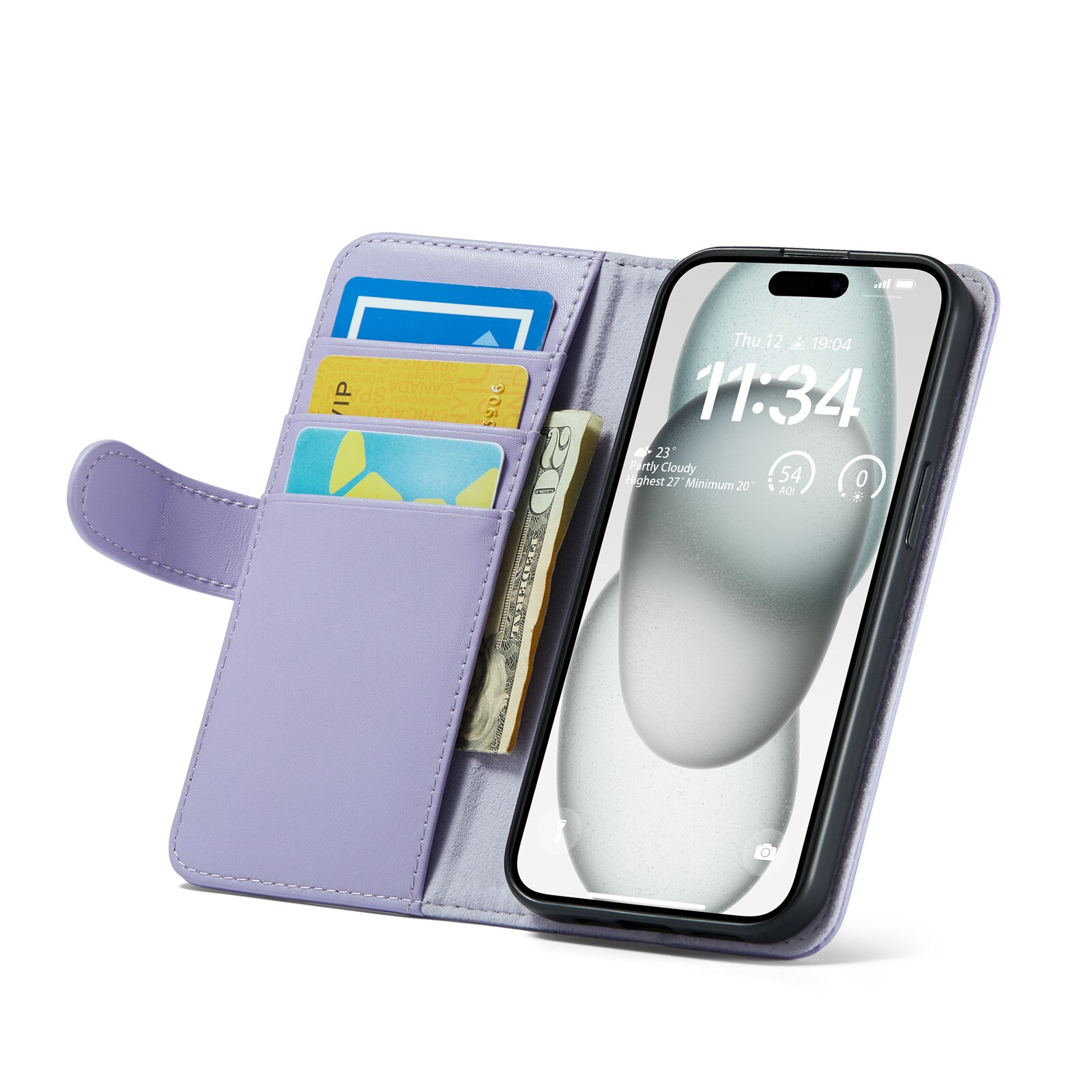 Aito Nahkakotelo iPhone 13 Liila