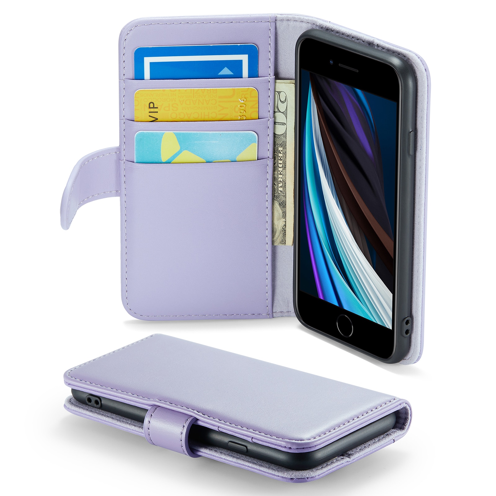 Aito Nahkakotelo iPhone 7 Liila