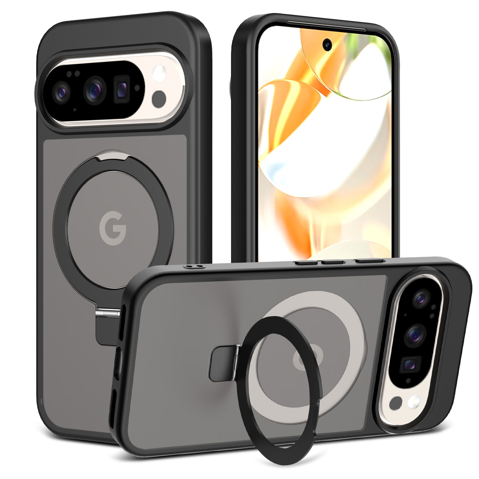 Hybridikuori Magnetic Ring Google Pixel 9 Musta