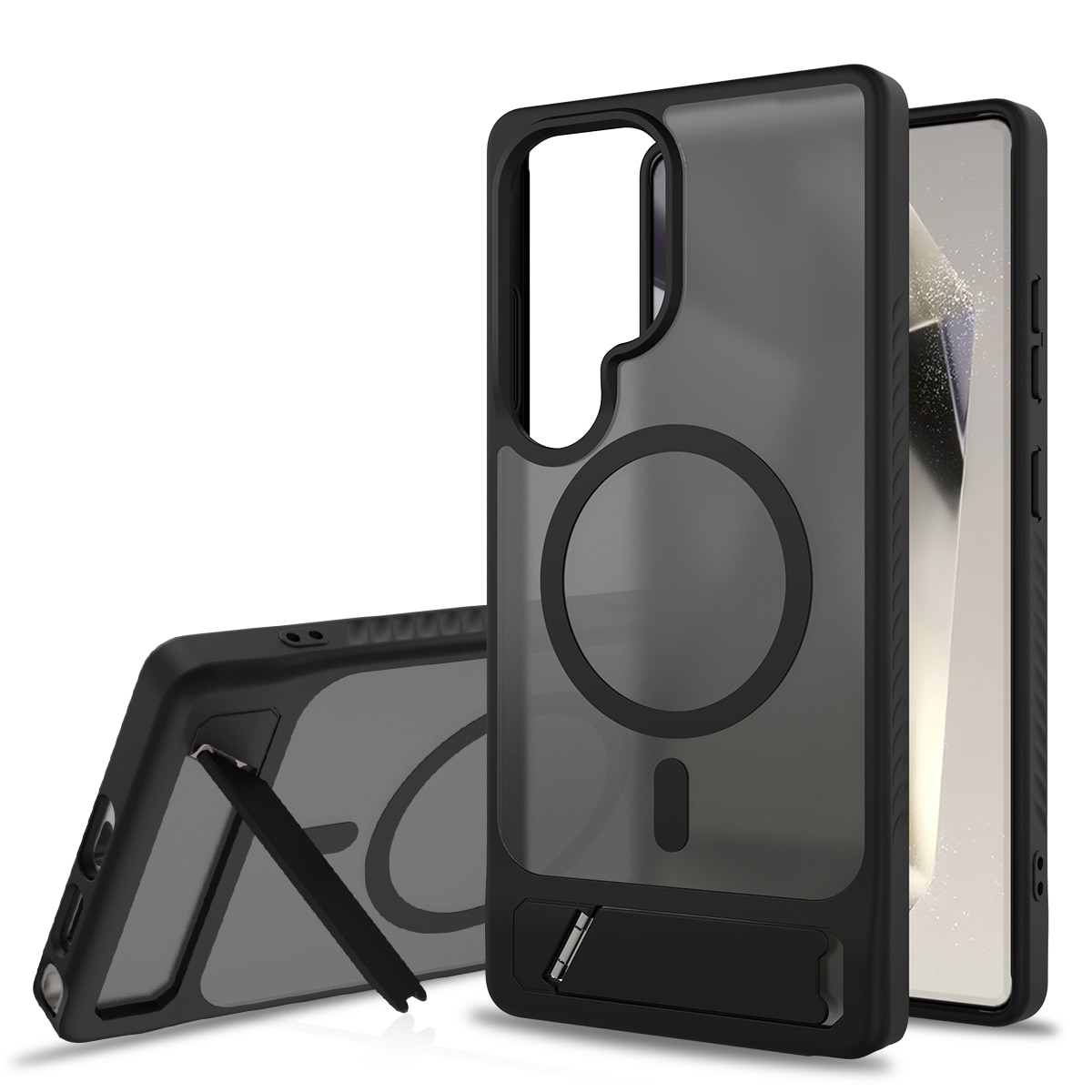 Magneettinen suojakuori jalustalla Samsung Galaxy S25 Ultra Musta