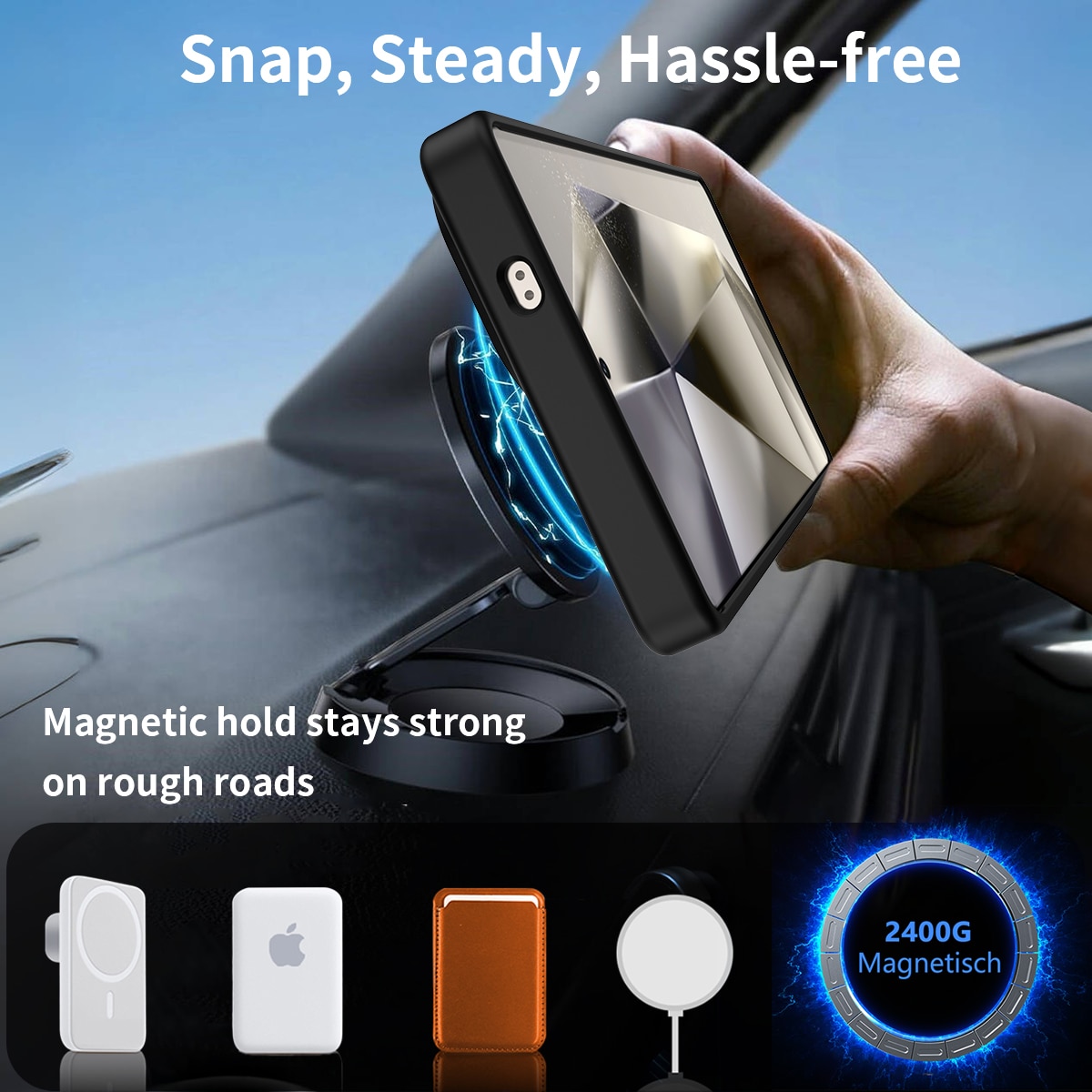 Magneettinen suojakuori jalustalla Samsung Galaxy S25 Ultra Musta