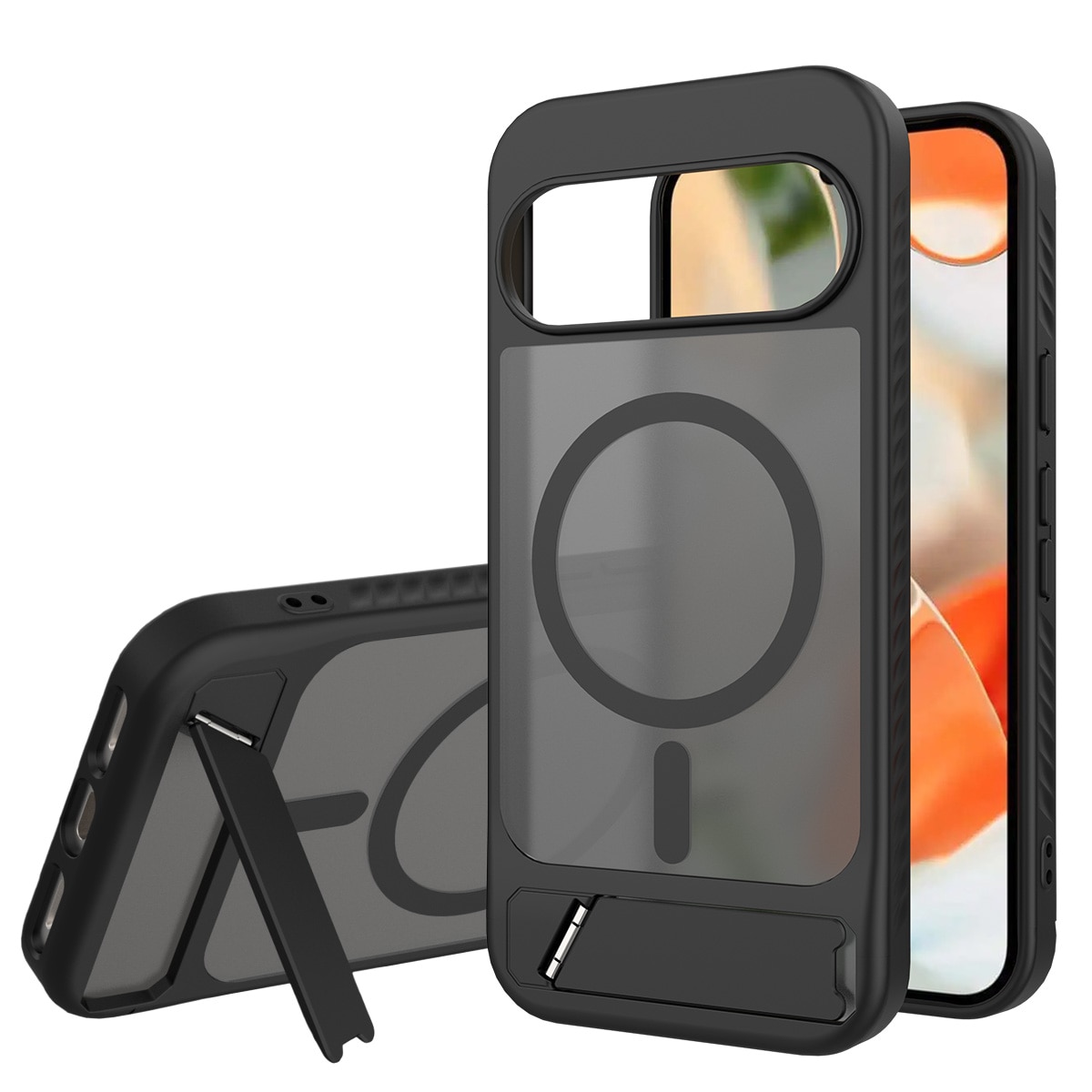 Magneettinen suojakuori jalustalla Google Pixel 10 Musta