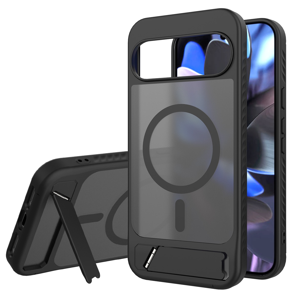 Magneettinen suojakuori jalustalla Google Pixel 10 Pro XL Musta