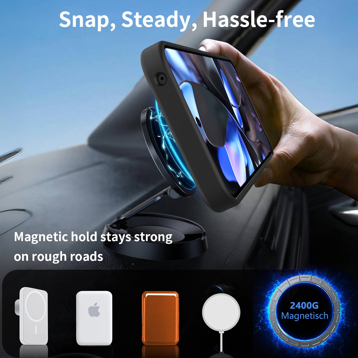 Magneettinen suojakuori jalustalla Google Pixel 10 Pro XL Musta