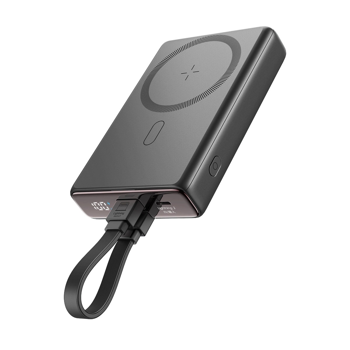 Powerbank MagSafe 10000 mAh USB-C + Lightning musta