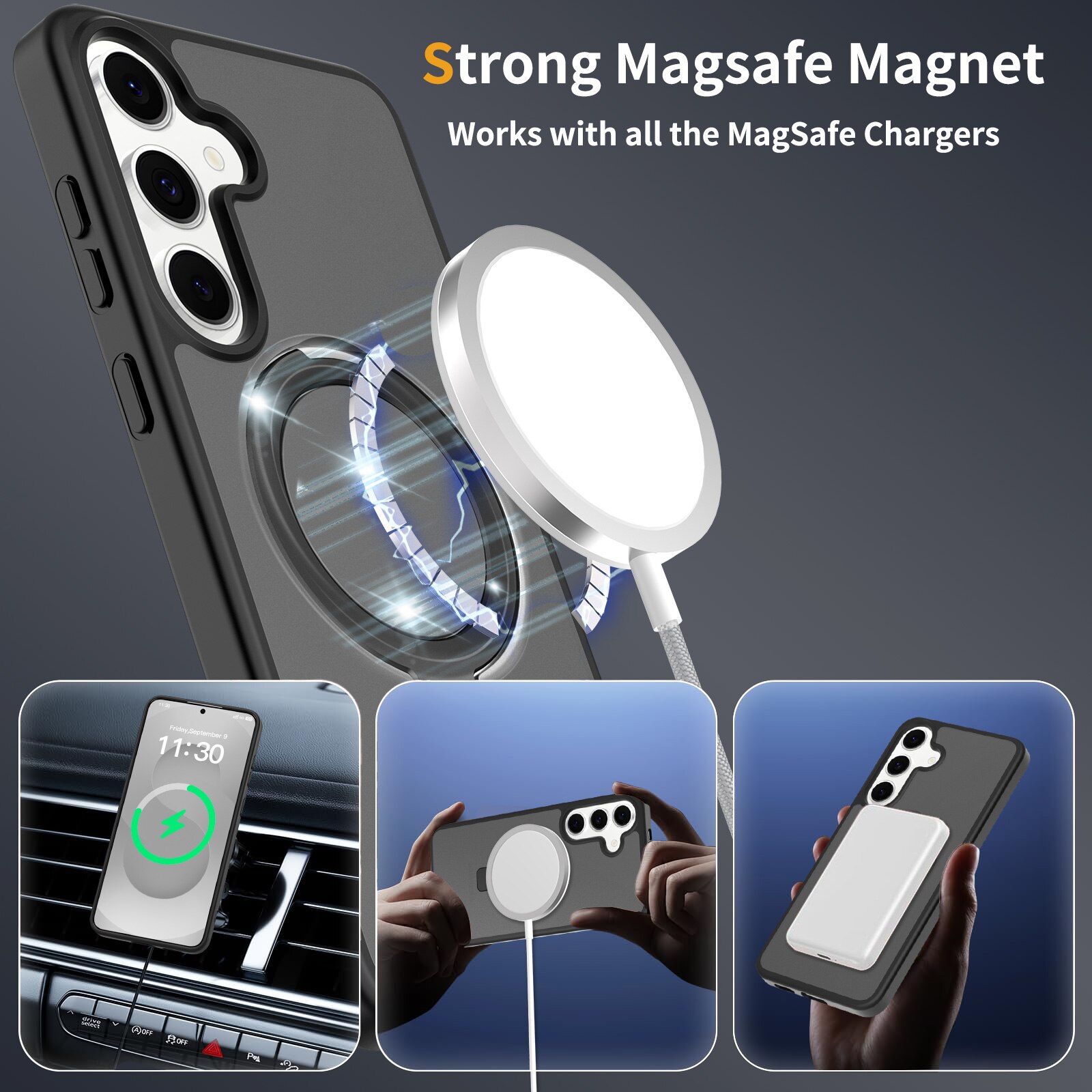 Hybridikuori Magnetic Ring Samsung Galaxy S25 FE Musta