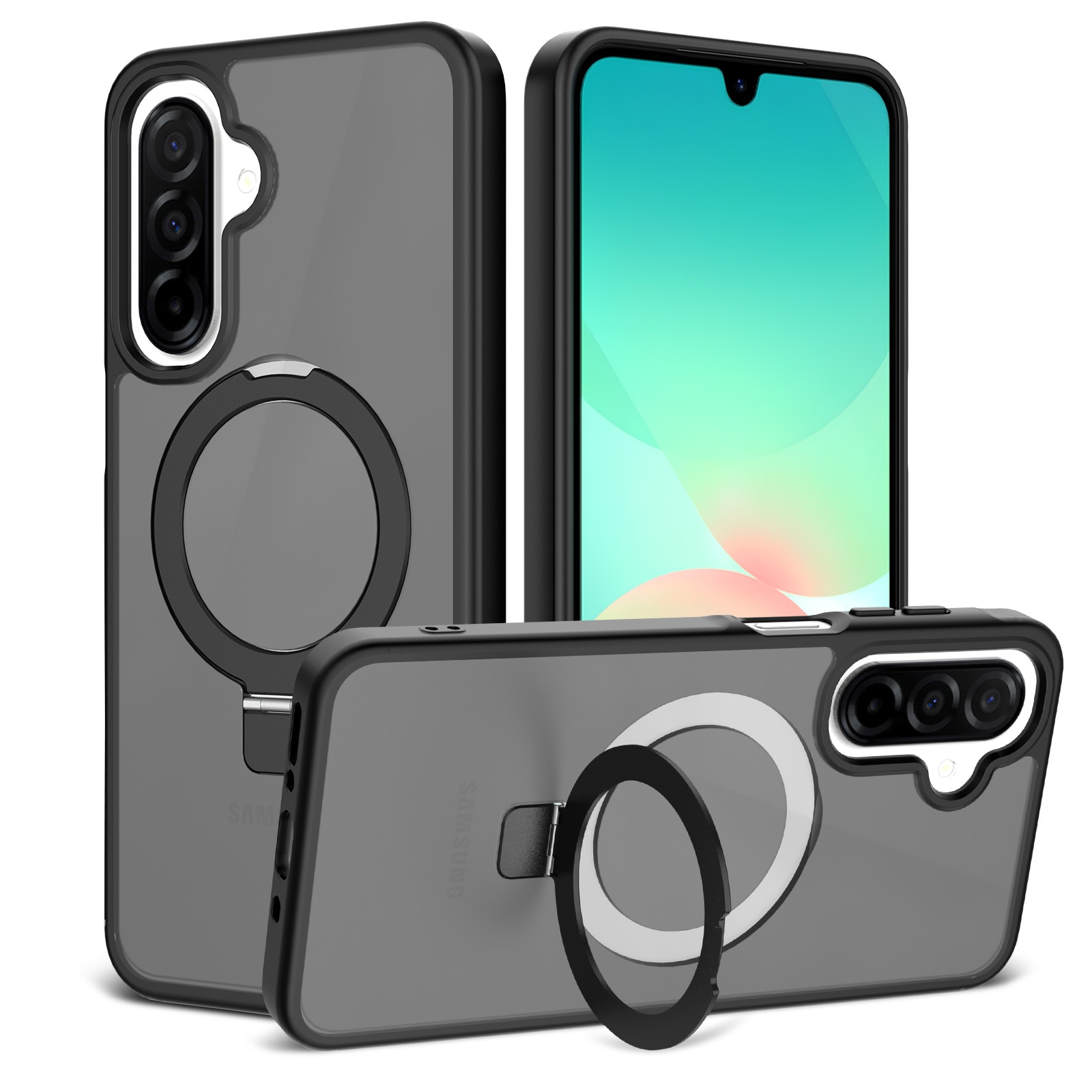 Hybridikuori Magnetic Ring Samsung Galaxy A17 Musta