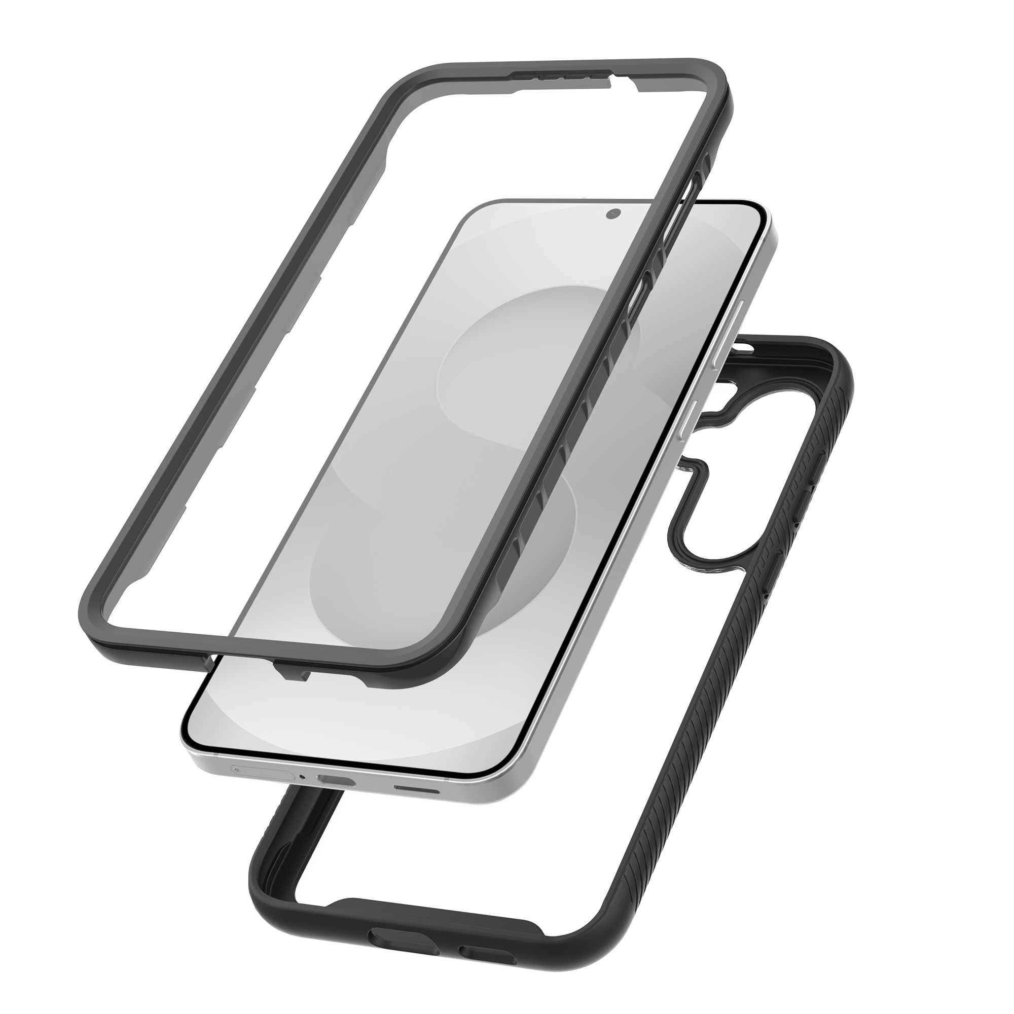 Full Protection Case Samsung Galaxy S25 FE Musta/läpinäkyvä