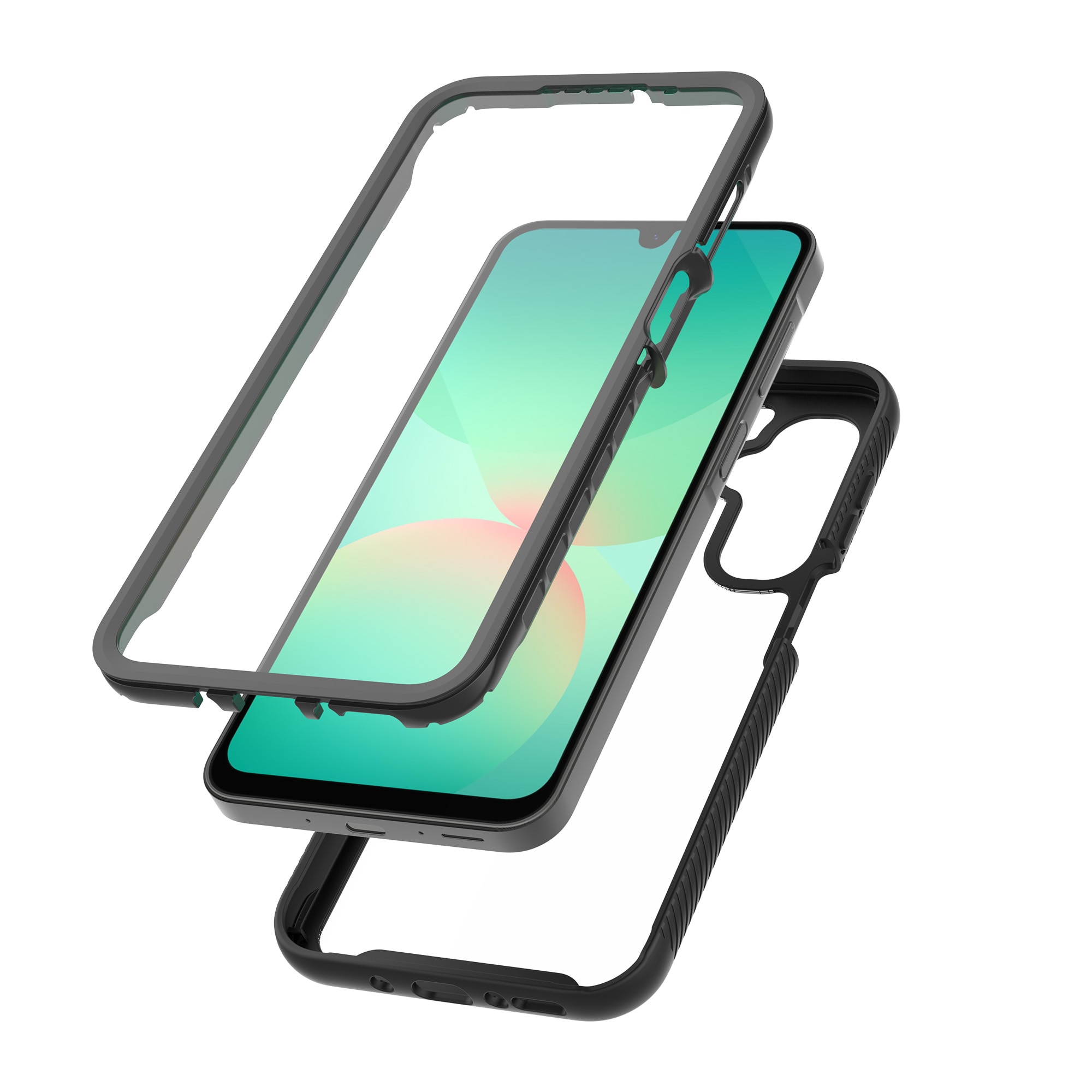 Full Protection Case Samsung Galaxy A17 Musta/läpinäkyvä