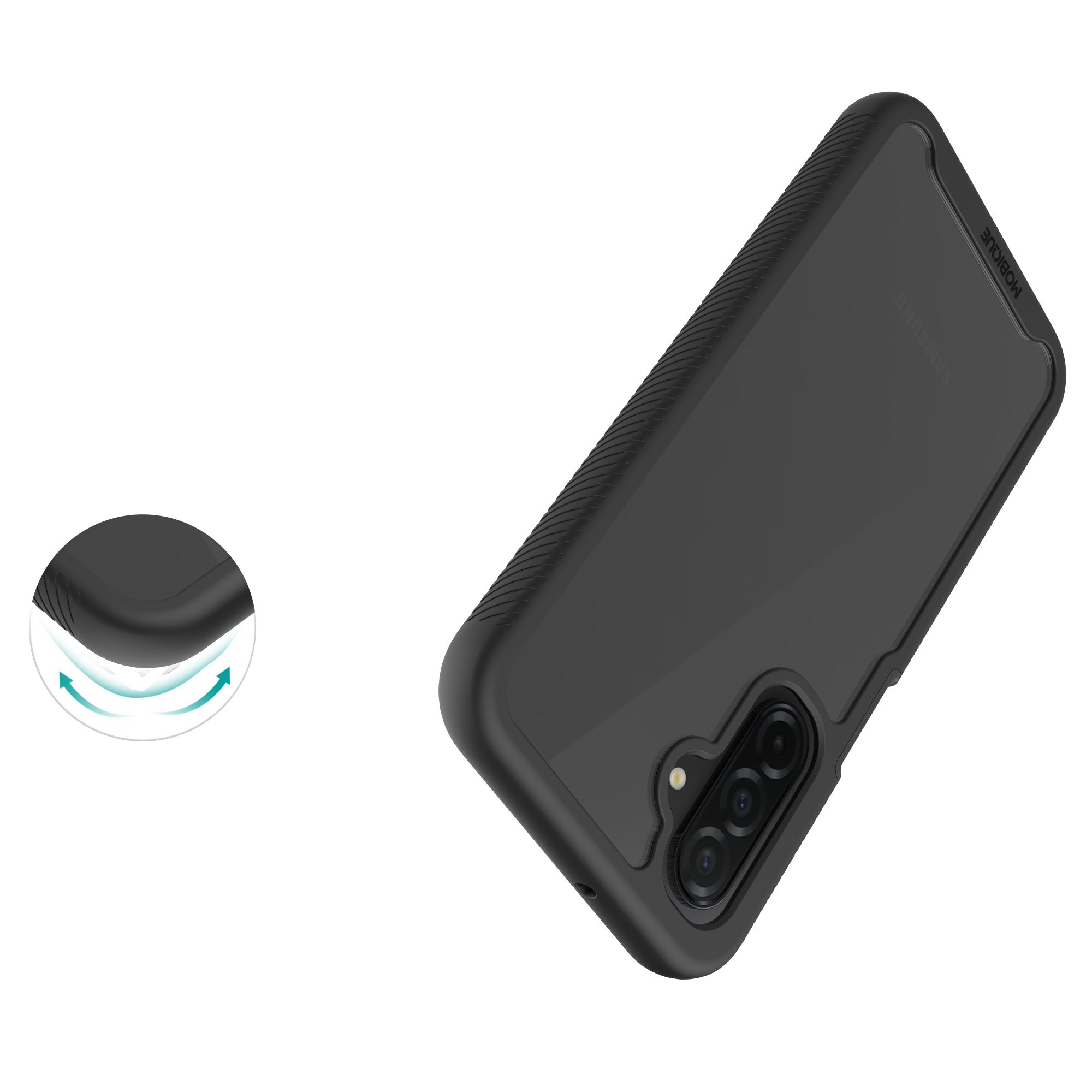 Full Protection Case Samsung Galaxy A17 Musta/läpinäkyvä