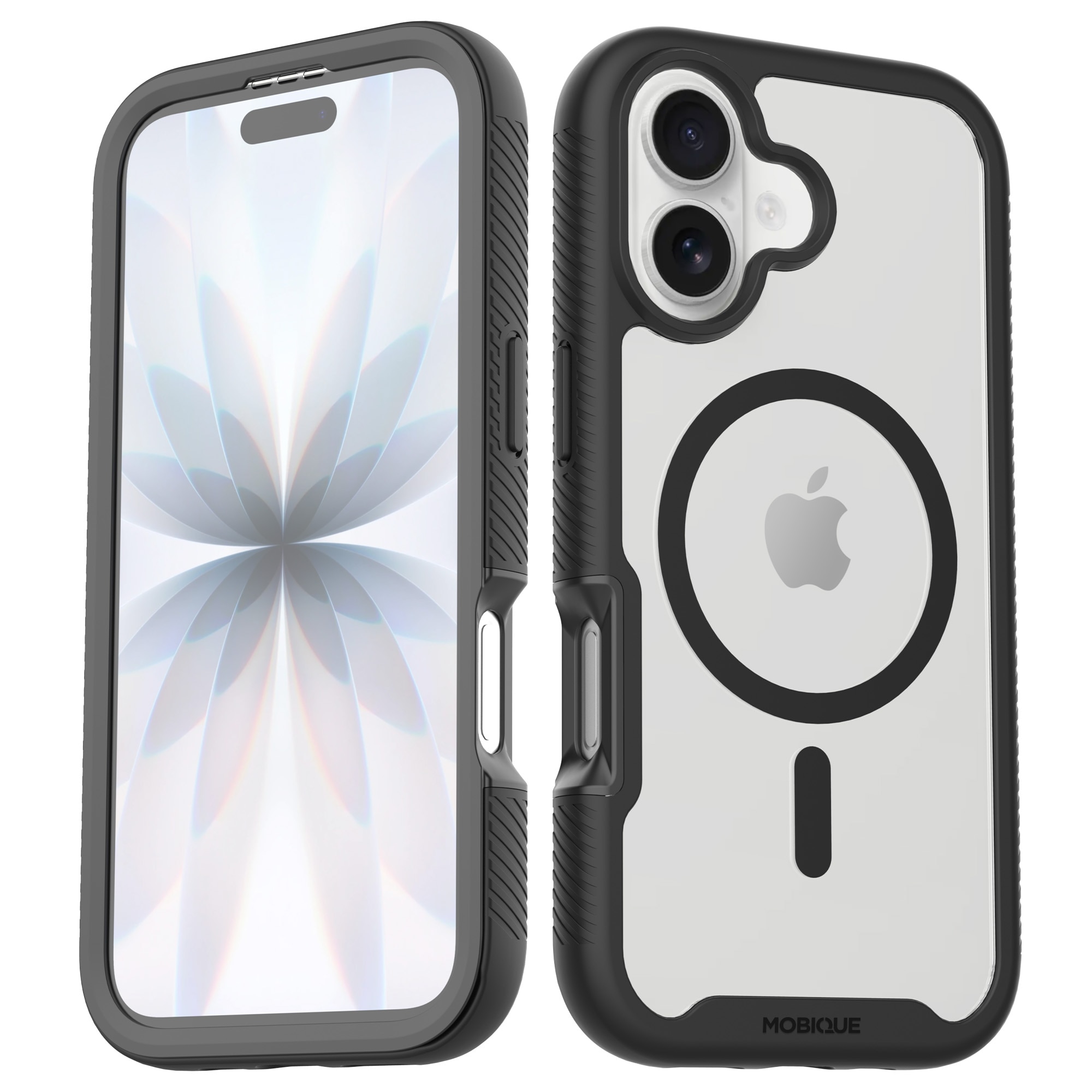 Full Protection Magnetic Case iPhone 17 Musta/läpinäkyvä