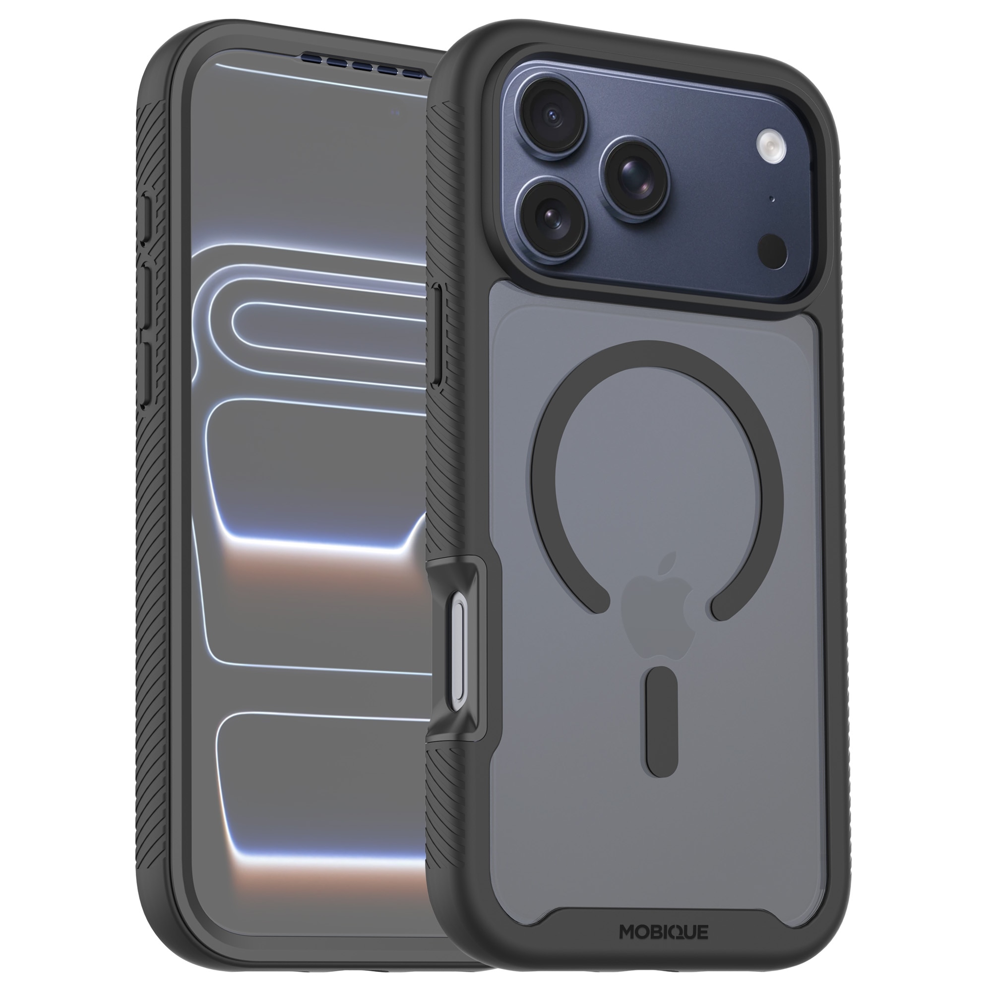Full Protection Magnetic Case iPhone 17 Pro Musta/läpinäkyvä
