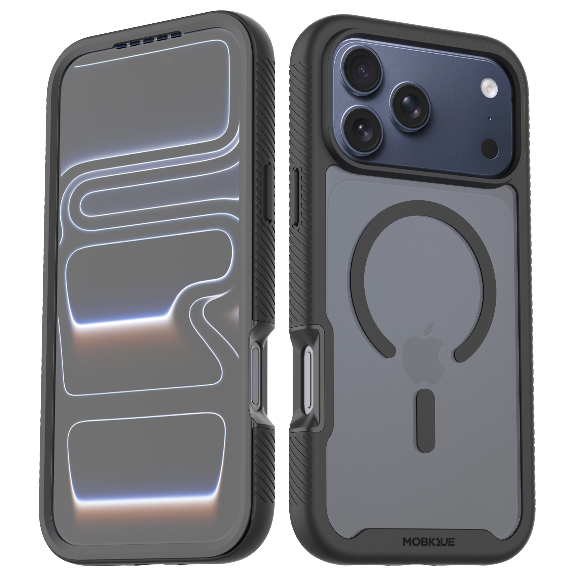 Full Protection Magnetic Case iPhone 17 Pro Musta/läpinäkyvä