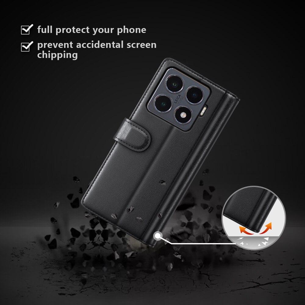 Aito Nahkakotelo Xiaomi 15T Musta