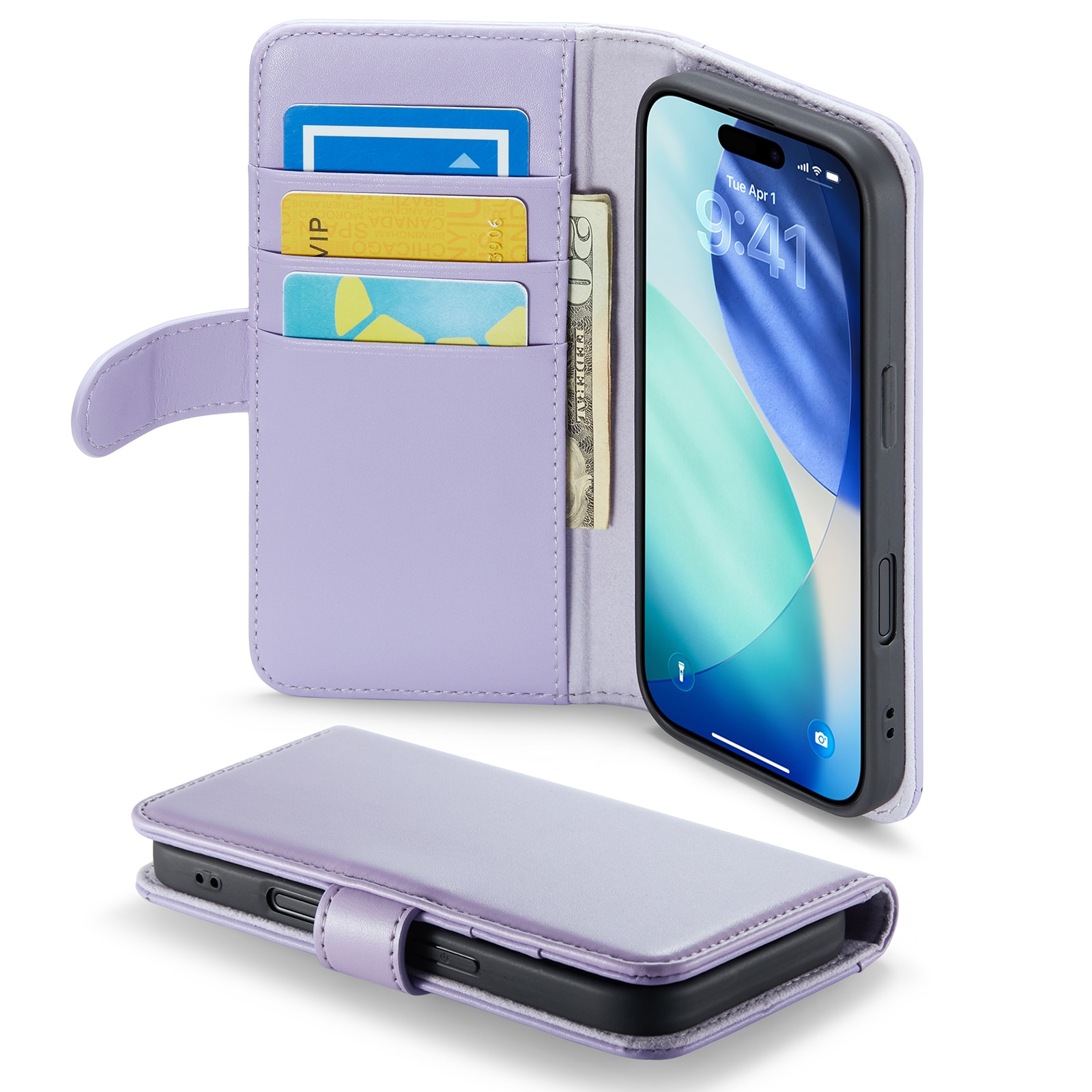 Aito Nahkakotelo iPhone 17 Liila