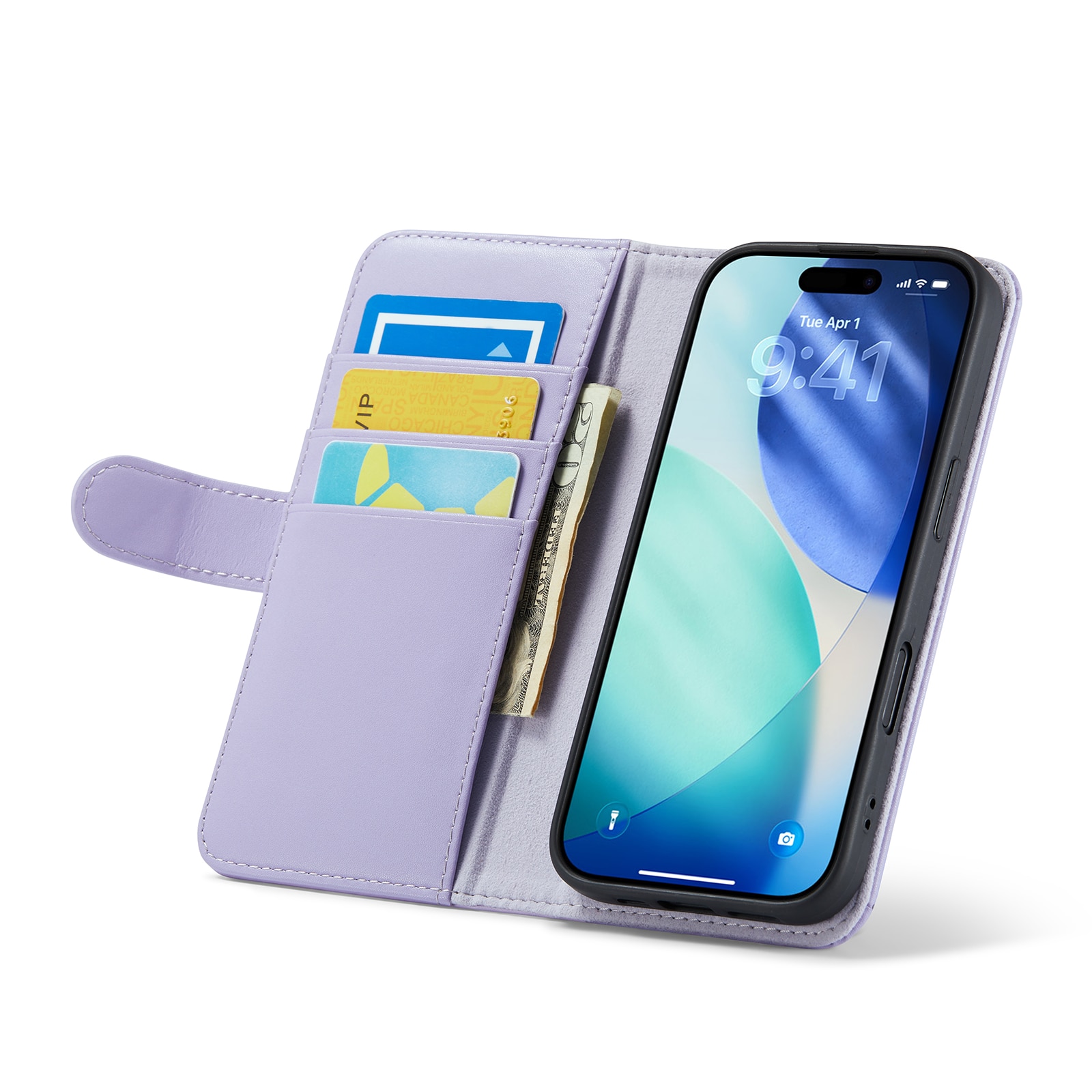 Aito Nahkakotelo iPhone 17 Liila