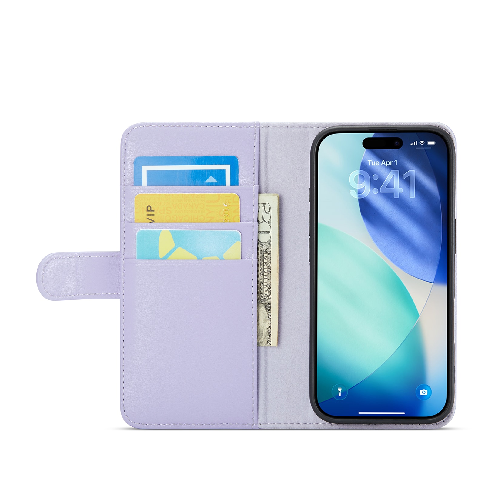 Aito Nahkakotelo iPhone 17 Liila