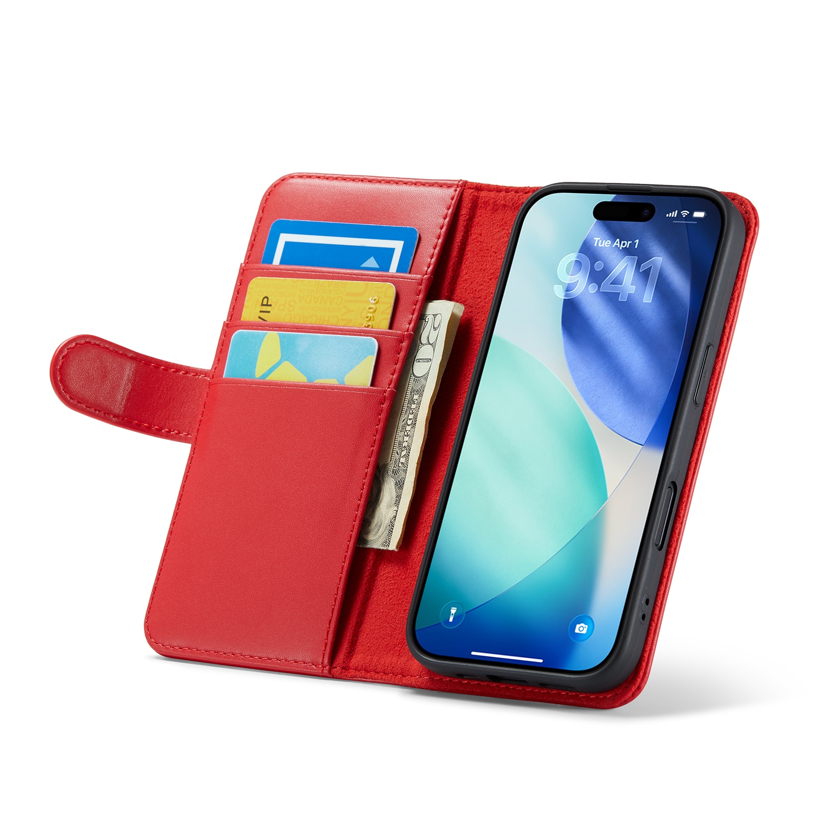 Aito Nahkakotelo iPhone 17 Punainen