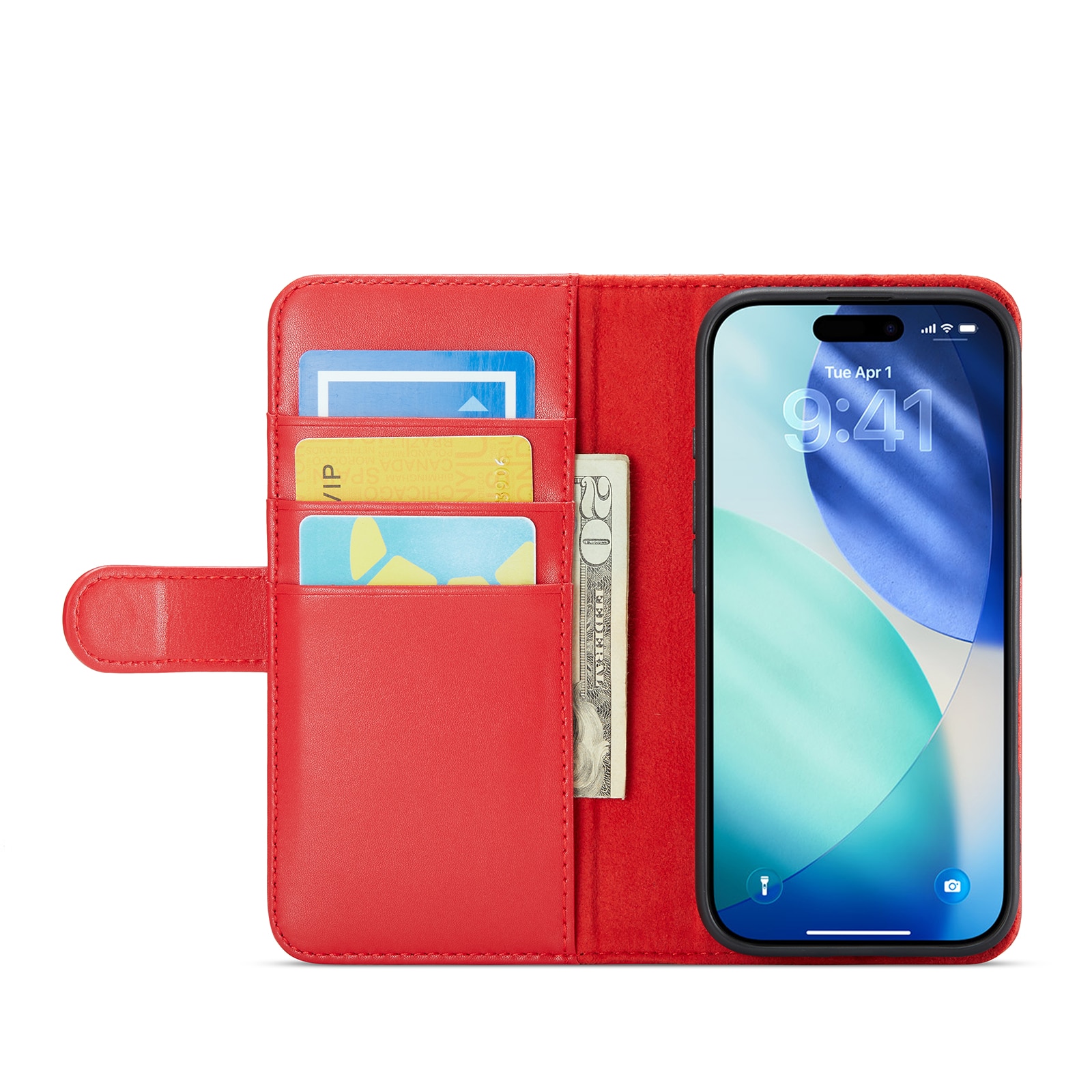 Aito Nahkakotelo iPhone 17 Punainen