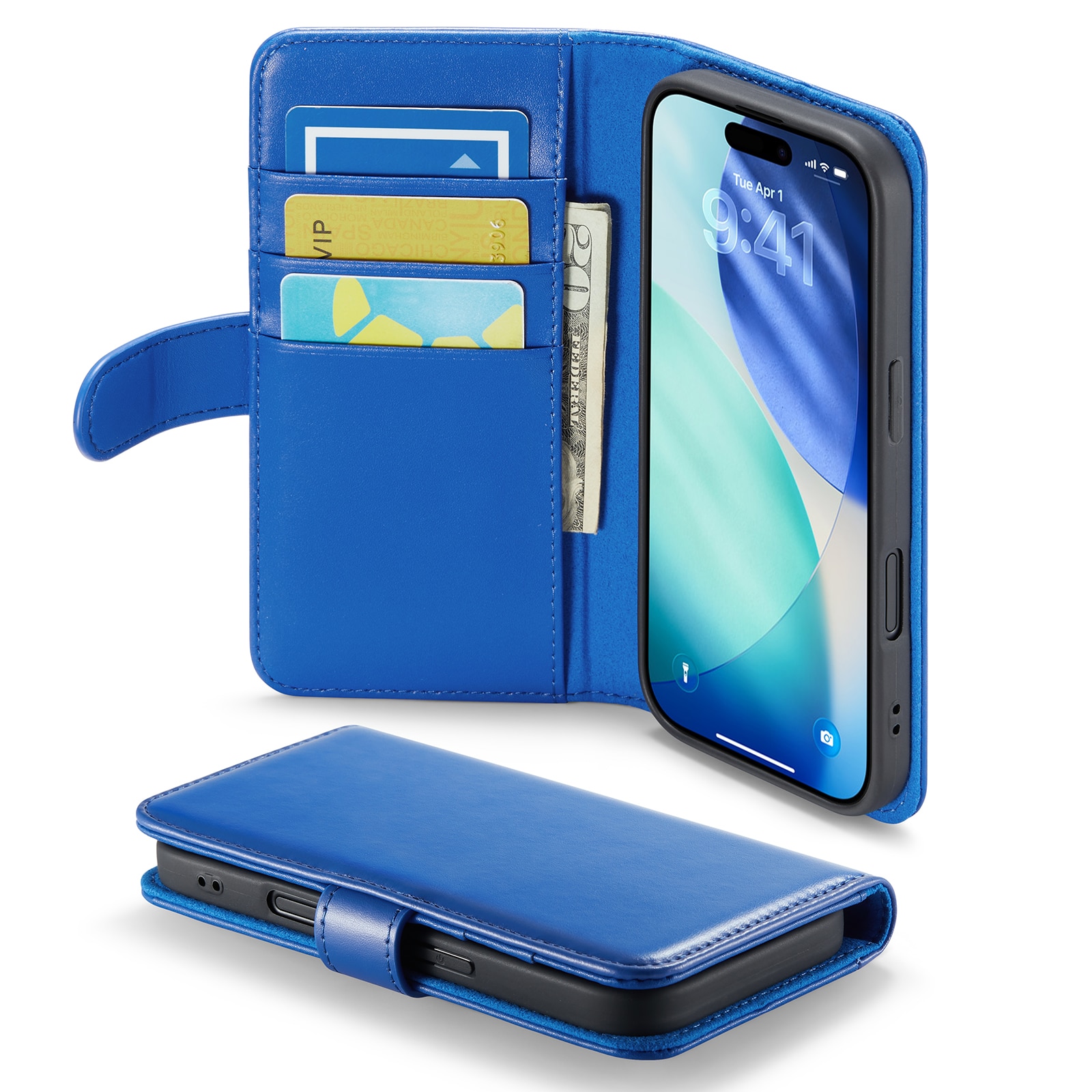 Aito Nahkakotelo iPhone 17 Sininen