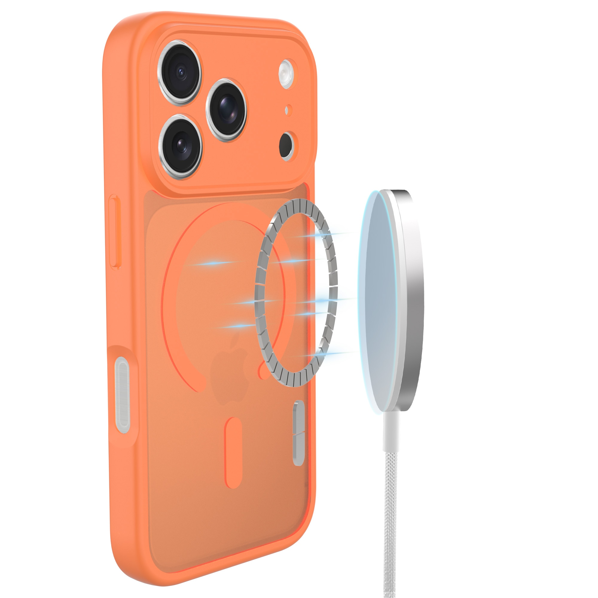 Magnetic Hybrid Kuori iPhone 17 Pro Max Frosted Orange