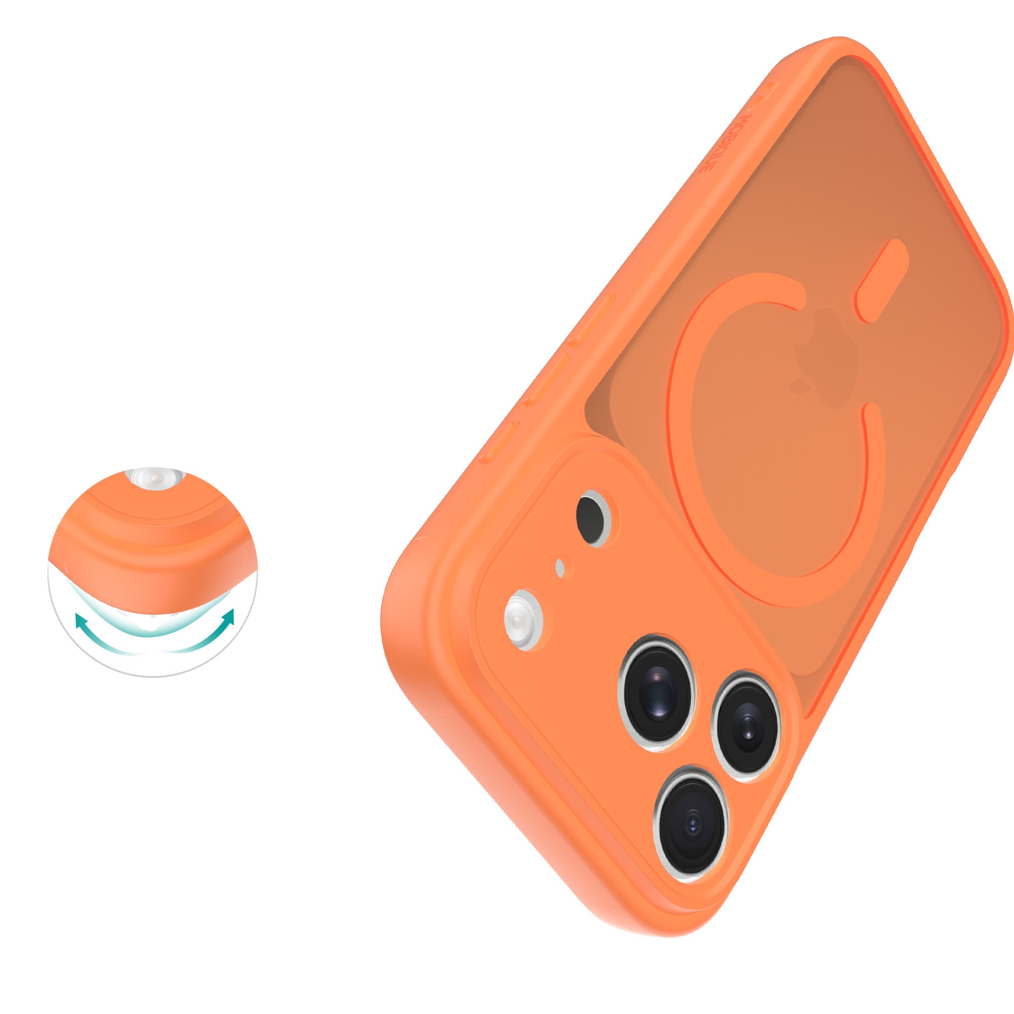 Magnetic Hybrid Kuori iPhone 17 Pro Max Frosted Orange