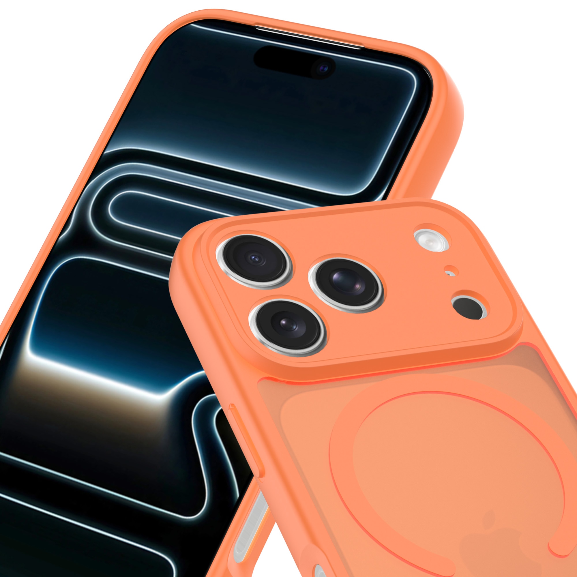 Magnetic Hybrid Kuori iPhone 17 Pro Max Frosted Orange