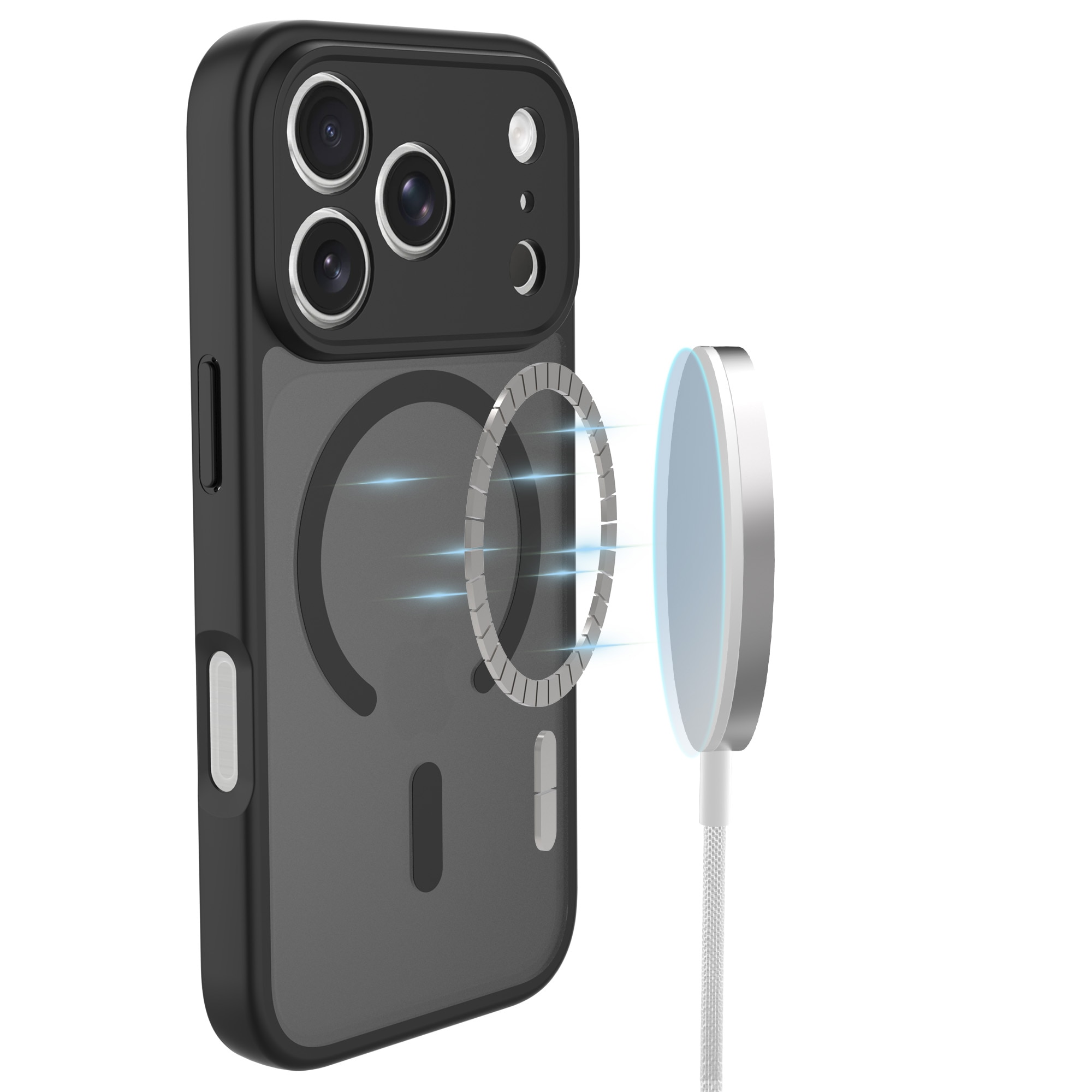 Magnetic Hybrid Kuori iPhone 17 Pro Max Frosted Black