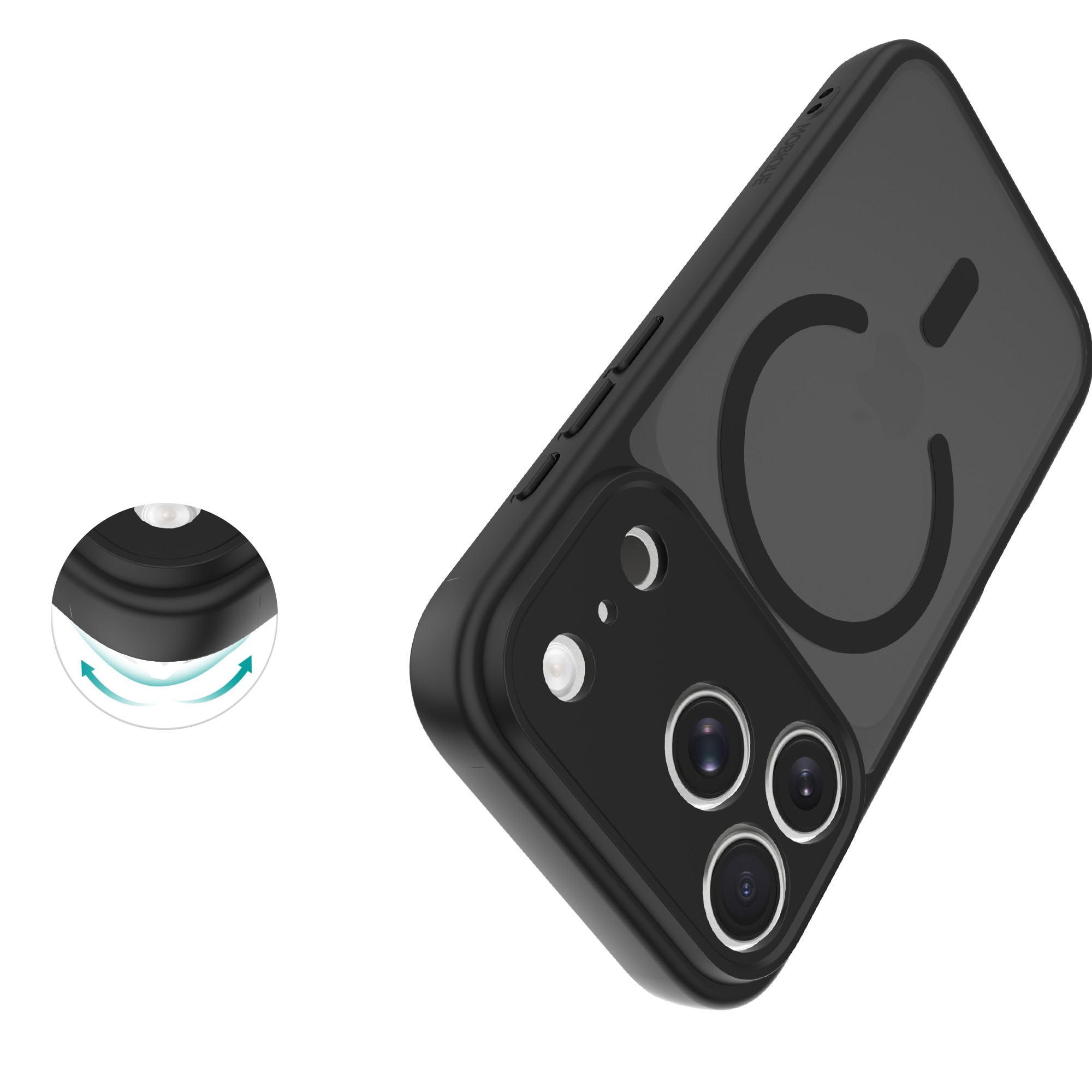 Magnetic Hybrid Kuori iPhone 17 Pro Max Frosted Black