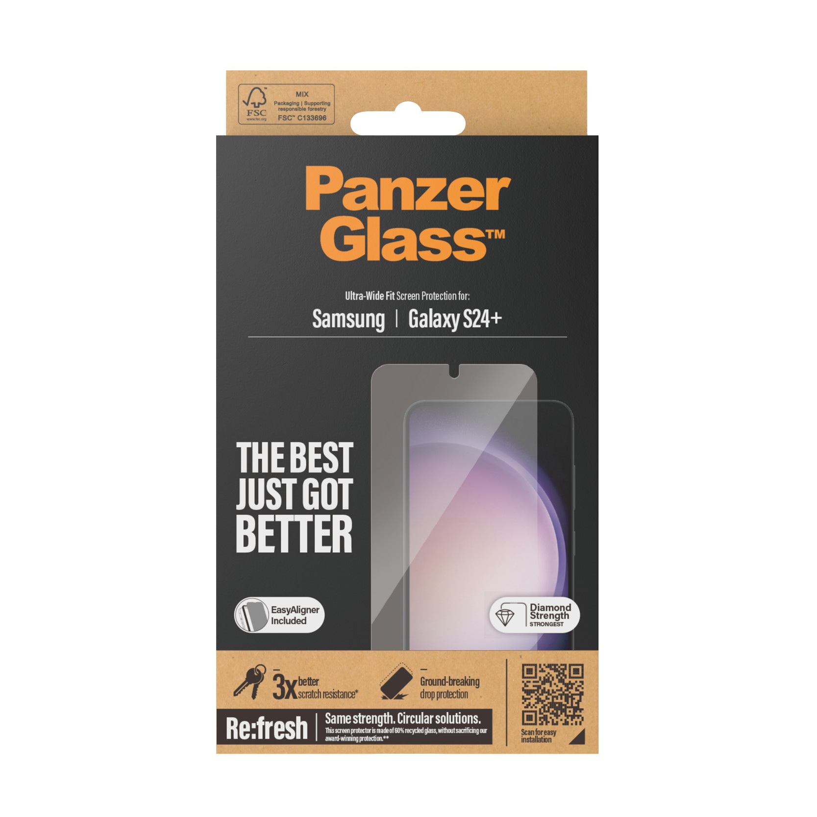 Samsung Galaxy S24 Plus Screen Protector (with EasyAligner) Ultra Wide Fit