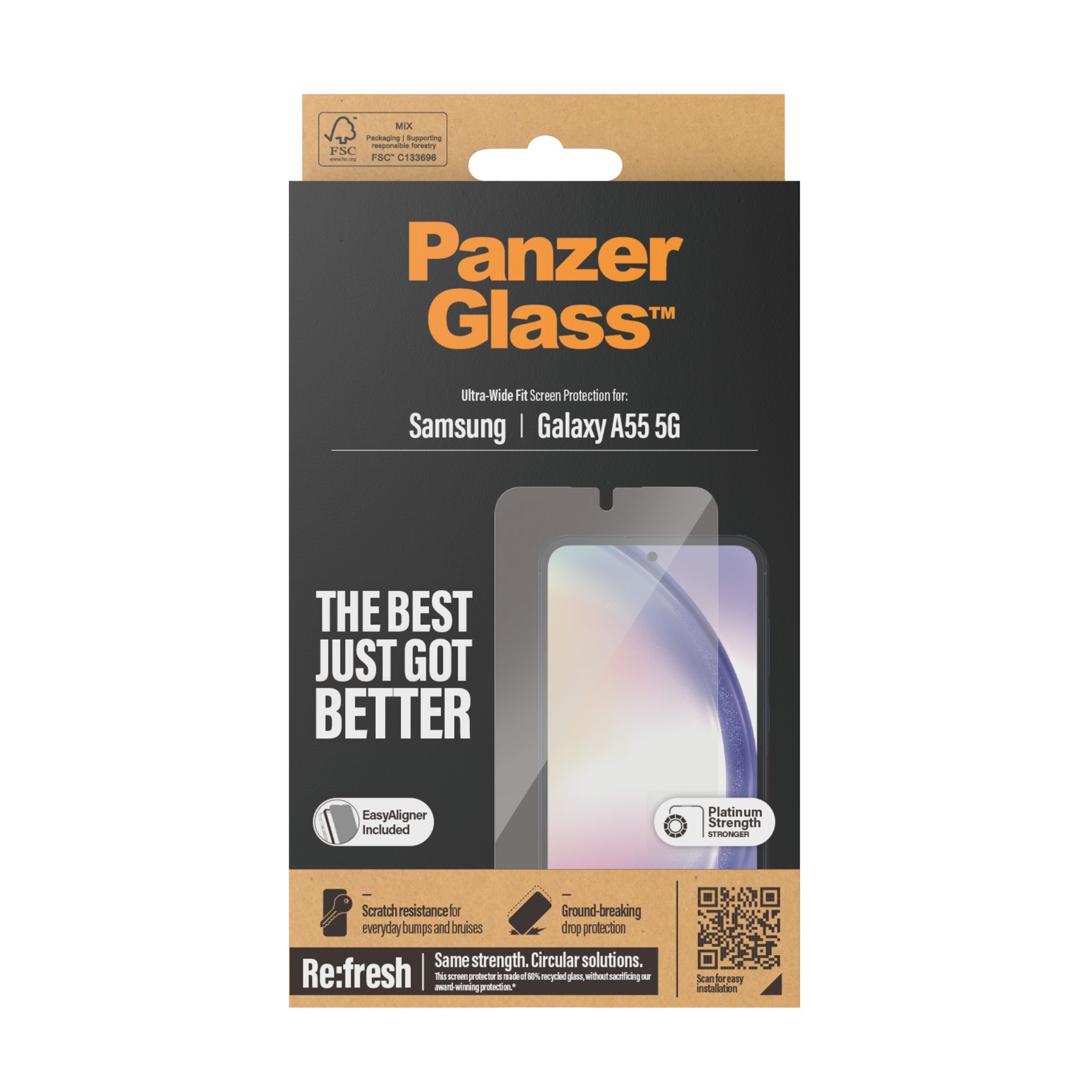 Samsung Galaxy A55 Screen Protector (with EasyAligner) Ultra Wide Fit