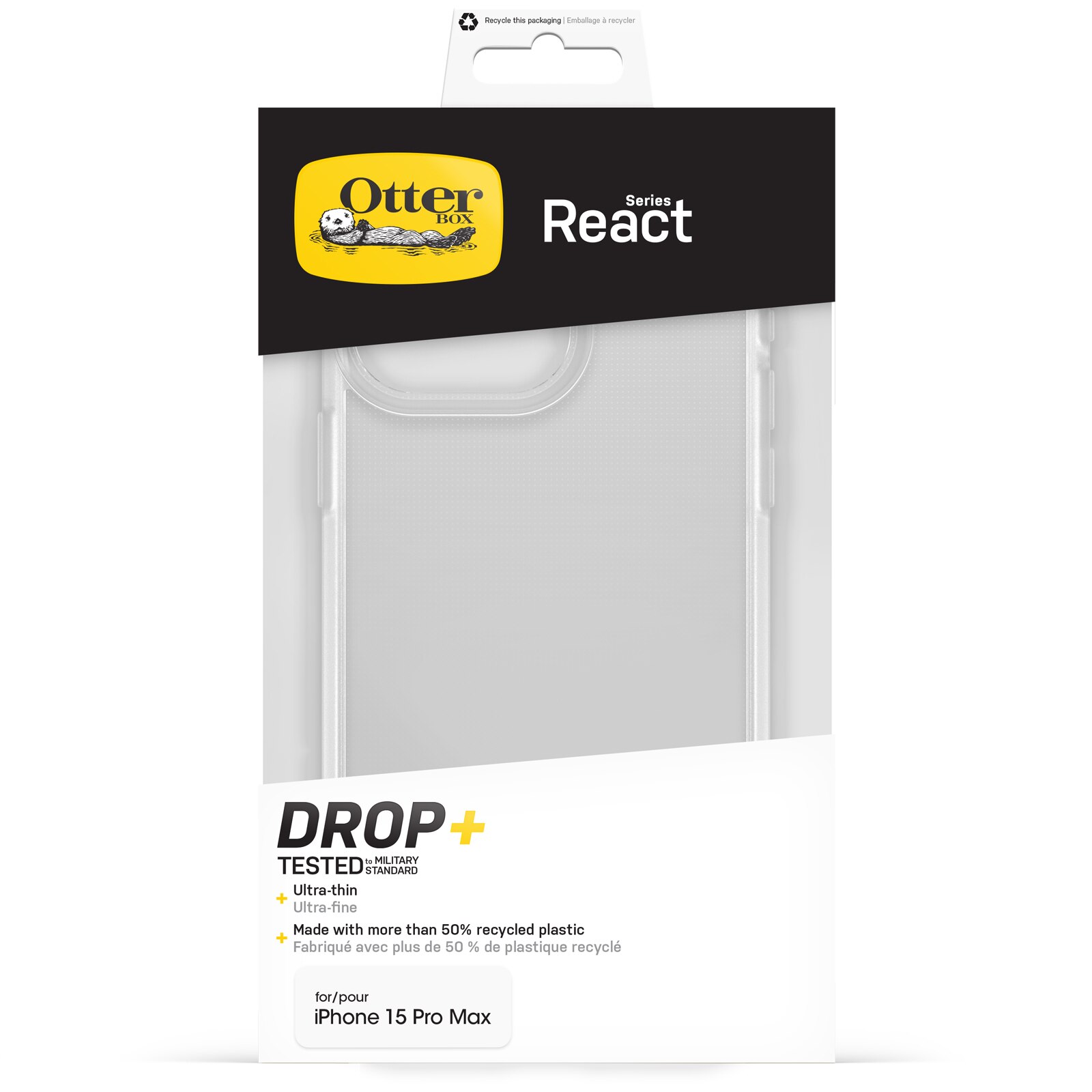 React Kuori iPhone 15 Pro Max Kirkas