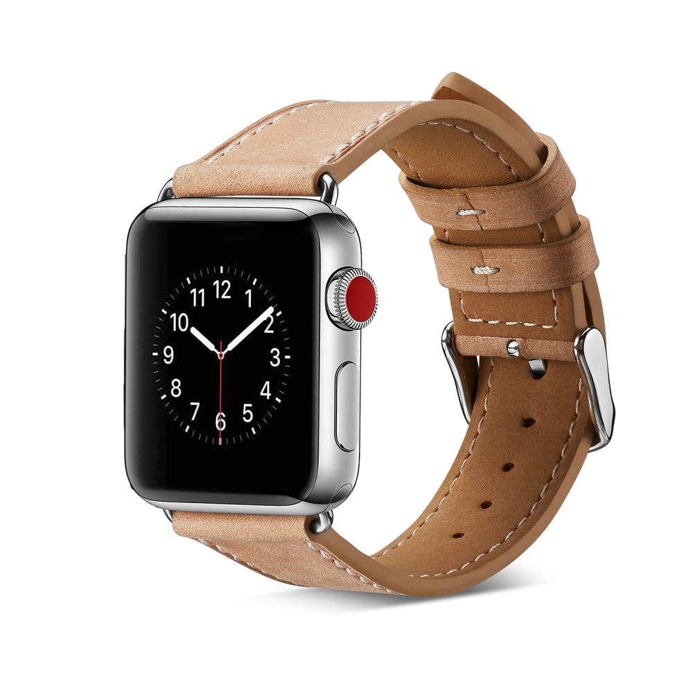 Nahkaranneke Apple Watch 44mm khaki