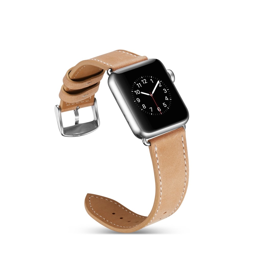 Nahkaranneke Apple Watch Series 1-3 38mm Beige