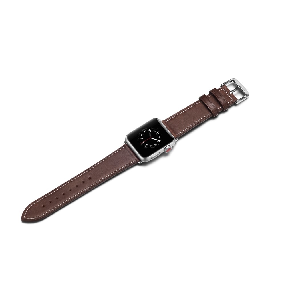 Nahkaranneke Apple Watch 45mm Series 8 ruskea